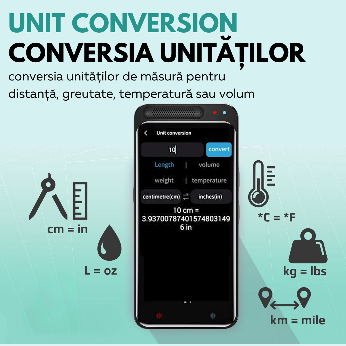Traducator Inteligent M3 Pro, Asistent AI, Bluetooth, 139+ Limbi, Traducere Vocala, Traducere Foto, Traducere Inregistrari, Ecran tactil 4.1 inch, Schimb Valutar, 8GB, easyCTRL®