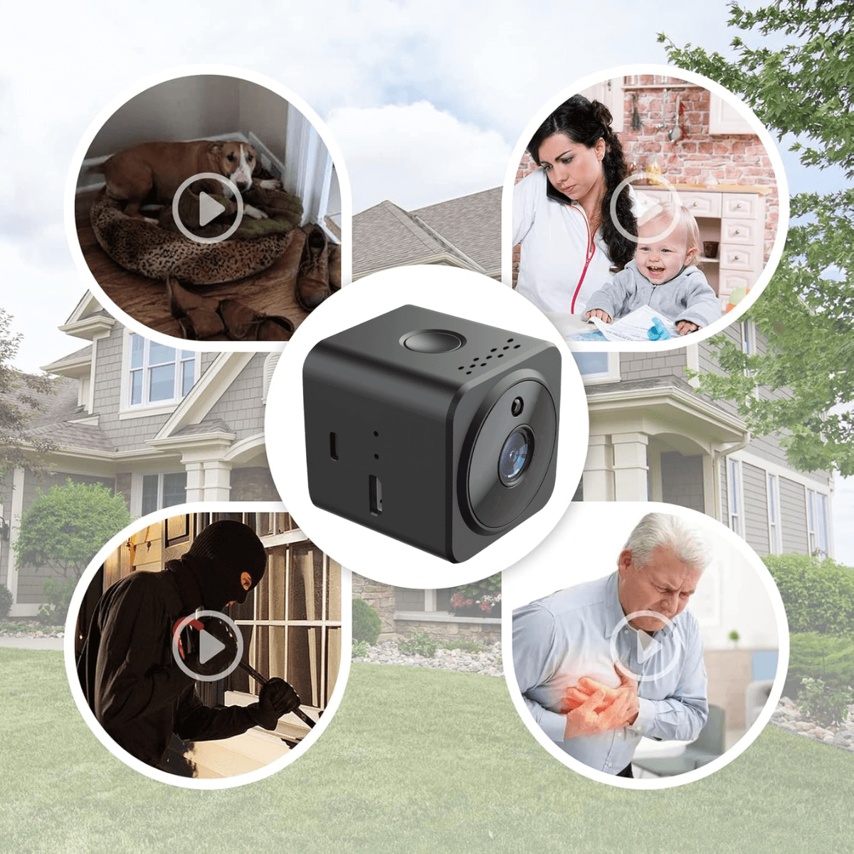Mini Camera Ascunsa, Wi-Fi, Prindere magnetica, Suport rotativ 360°, Monitorizare video in timp real, Night Vision, Detectare miscare, AS02, easyCTRL®