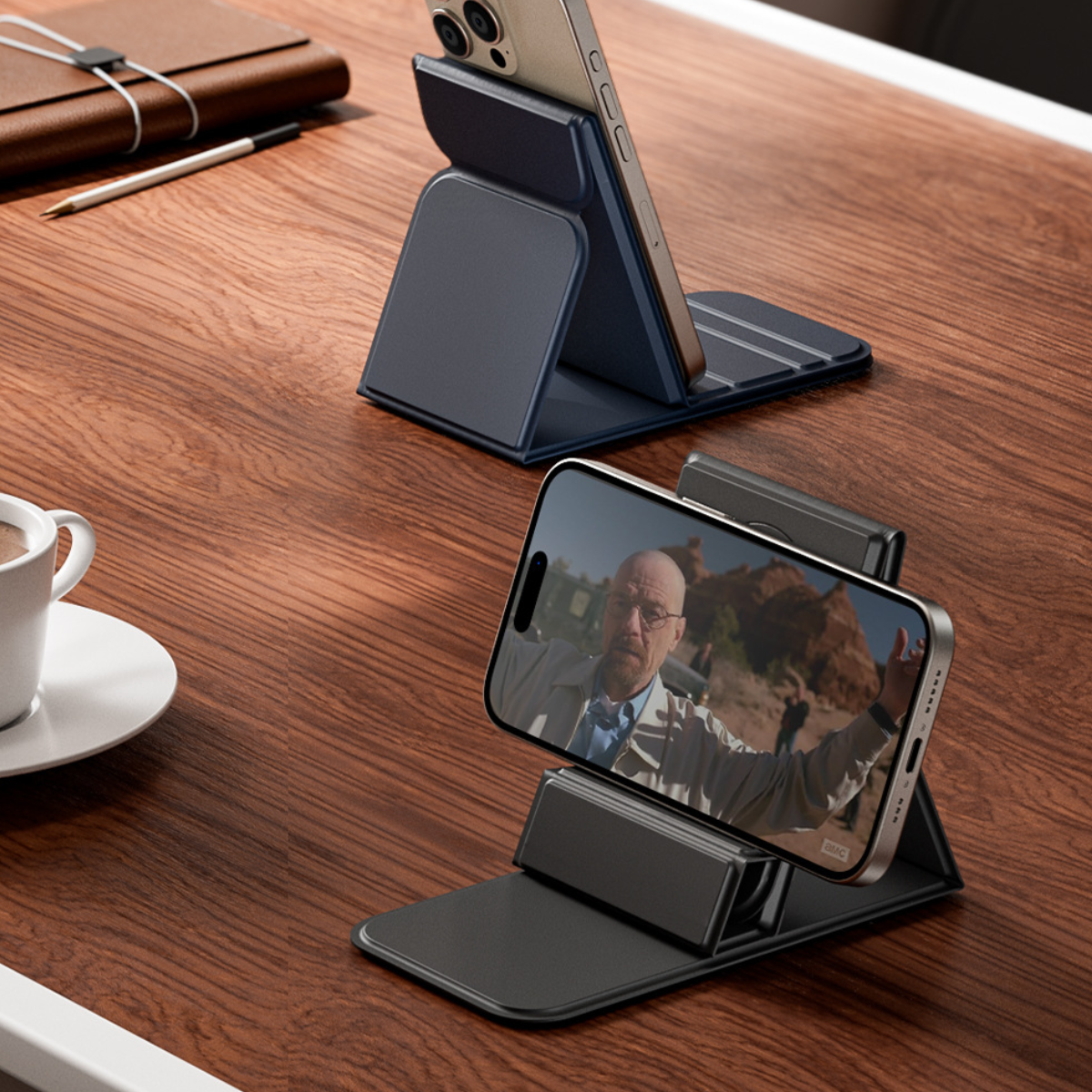 Mousepad cu Incarcator Wireless Pliabil, 2 in 1, 15W, Magsafe, Compatibil iPhone, Samsung, Huawei, Xiaomi, USB-C, Negru