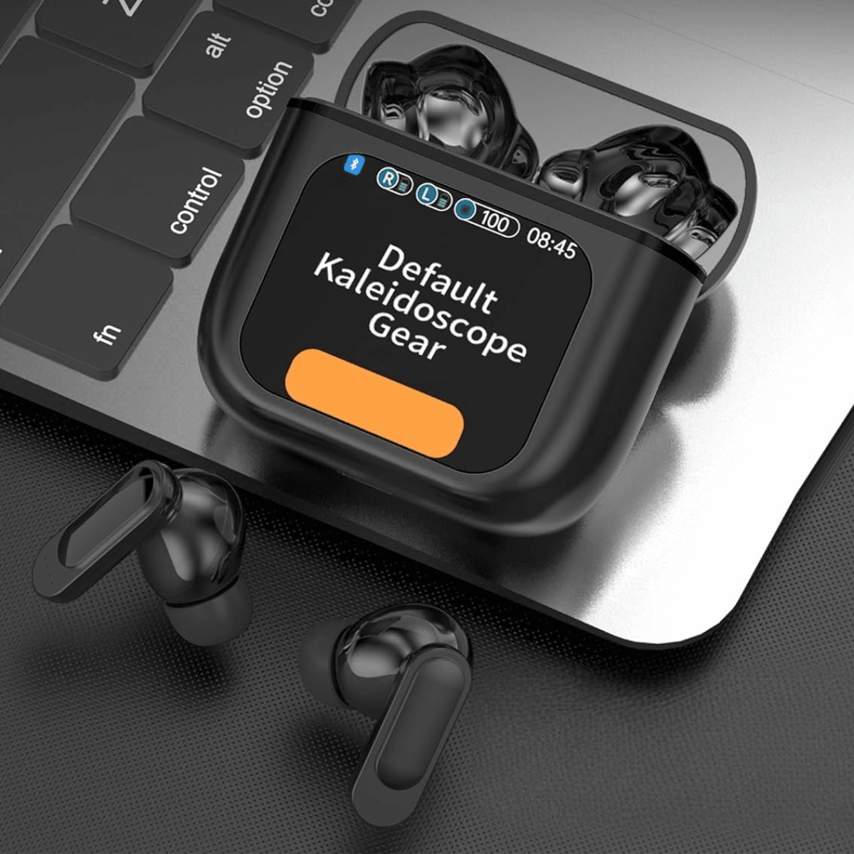 Vezeték nélküli, fülbe helyezhető fejhallgató, érintőképernyős tok, Bluetooth 5.4, érintésvezérlés, zajszűrő ANC + ENC, easyCTRL®, fekete