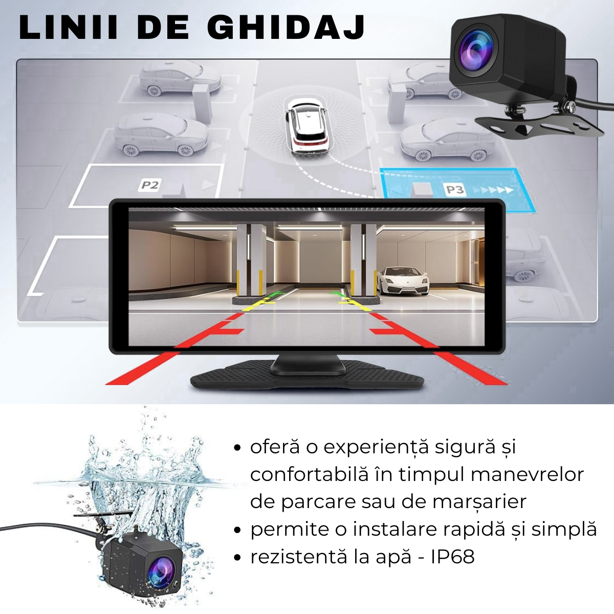 Autós navigáció Android / Apple CarPlay, Multimédia, Univerzális, Állítható elülső kamera 4K, Érintőképernyő 10,26", tolatókamera, Mirrorcast, BT, FM, AUX, Osztott képernyő, easyCTRL®
