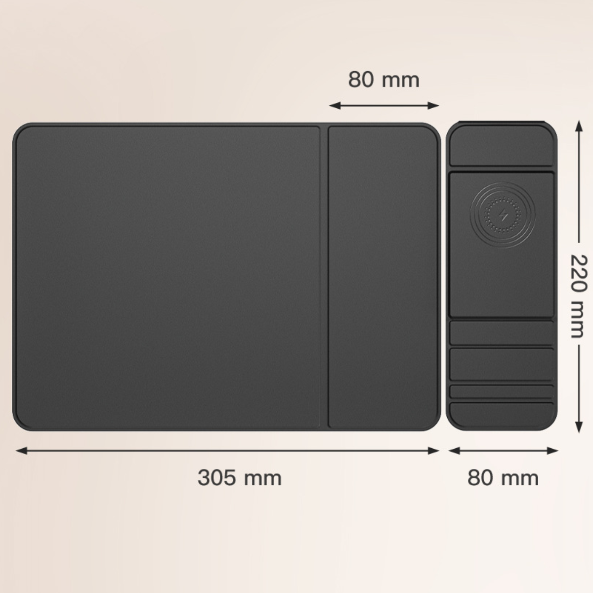 Mousepad cu Incarcator Wireless Pliabil, 2 in 1, 15W, Magsafe, Compatibil iPhone, Samsung, Huawei, Xiaomi, USB-C, Negru