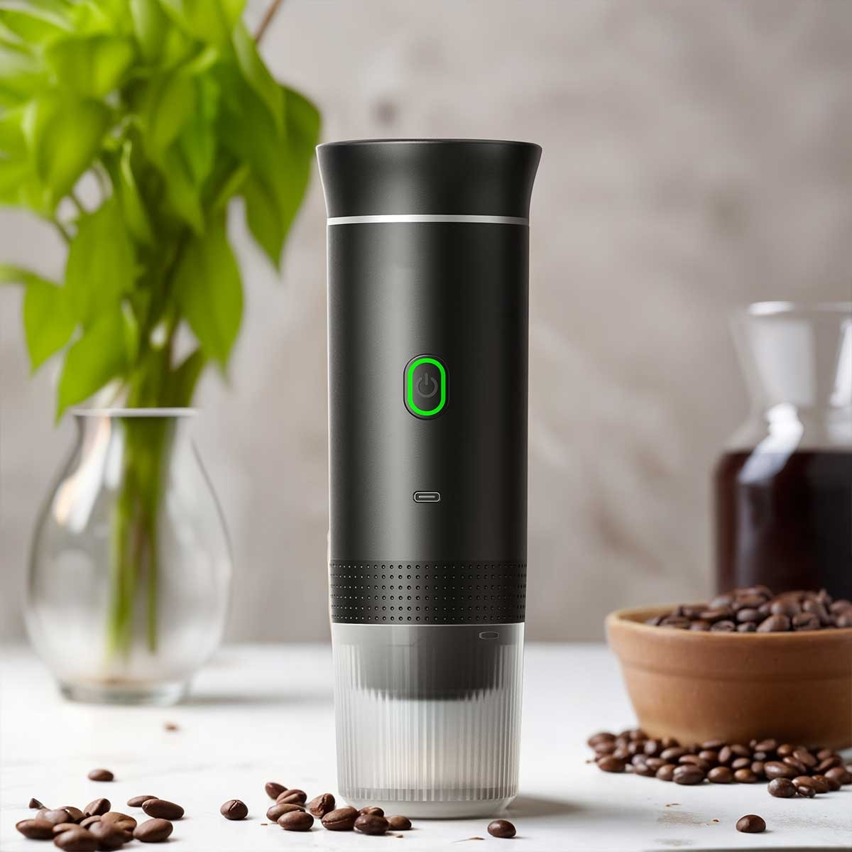 Espressor Portabil 3 in 1, Capsule Nespresso, Nescafe Dolce Gusto, Cafea macinata, 20 bar, 72W, Baterie 7500mAh,  easyCTRL®