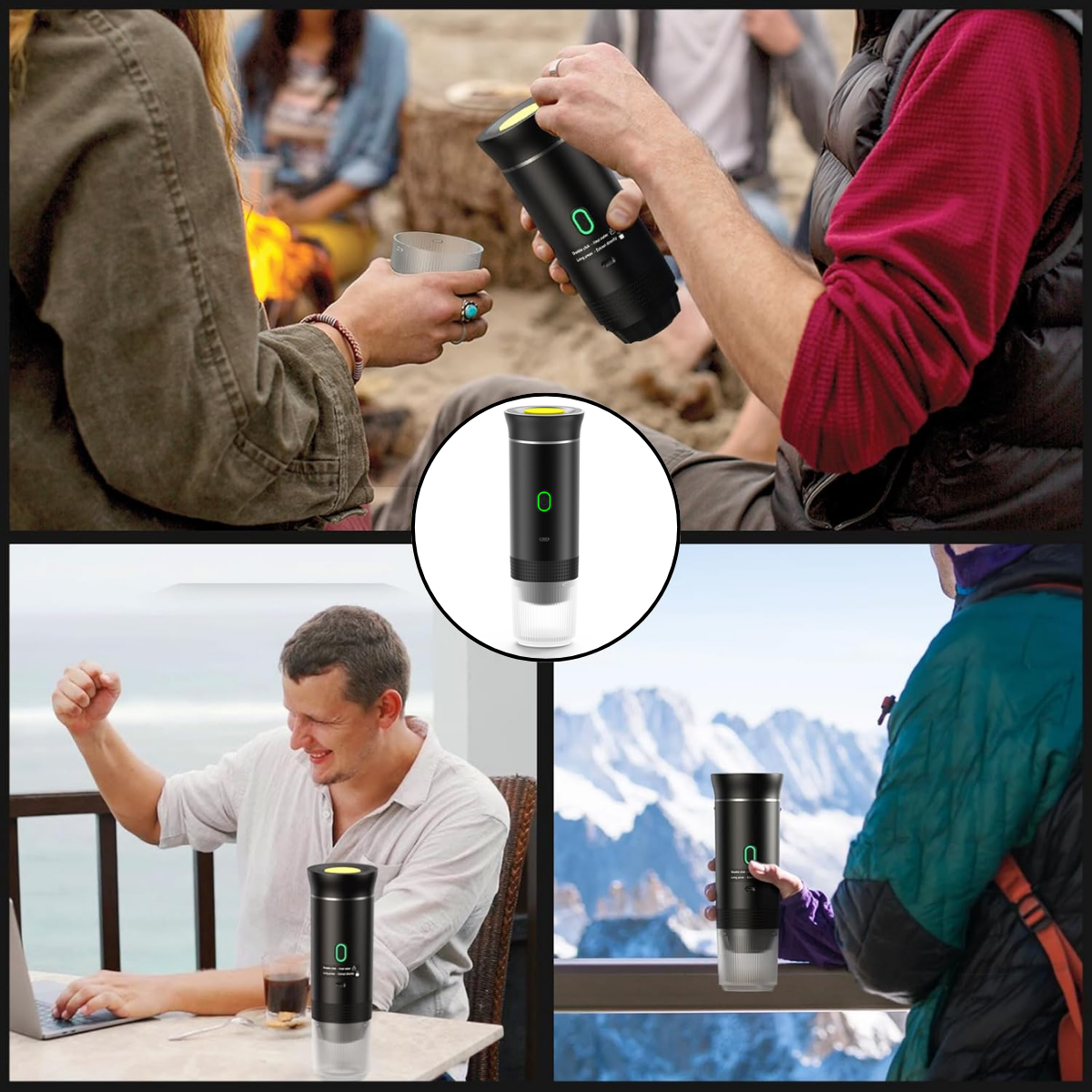 Espressor Portabil 3 in 1, Capsule Nespresso, Nescafe Dolce Gusto, Cafea macinata, 20 bar, 72W, Baterie 7500mAh,  easyCTRL®
