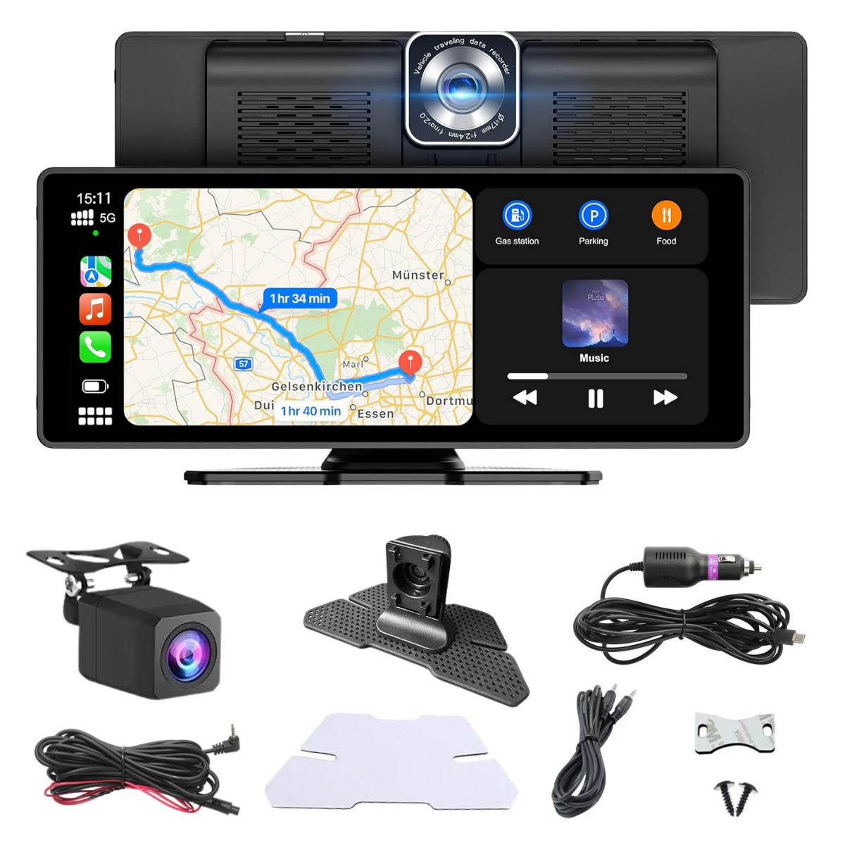 Autós navigáció Android / Apple CarPlay, Multimédia, Univerzális, Állítható elülső kamera 4K, Érintőképernyő 10,26", tolatókamera, Mirrorcast, BT, FM, AUX, Osztott képernyő, easyCTRL®