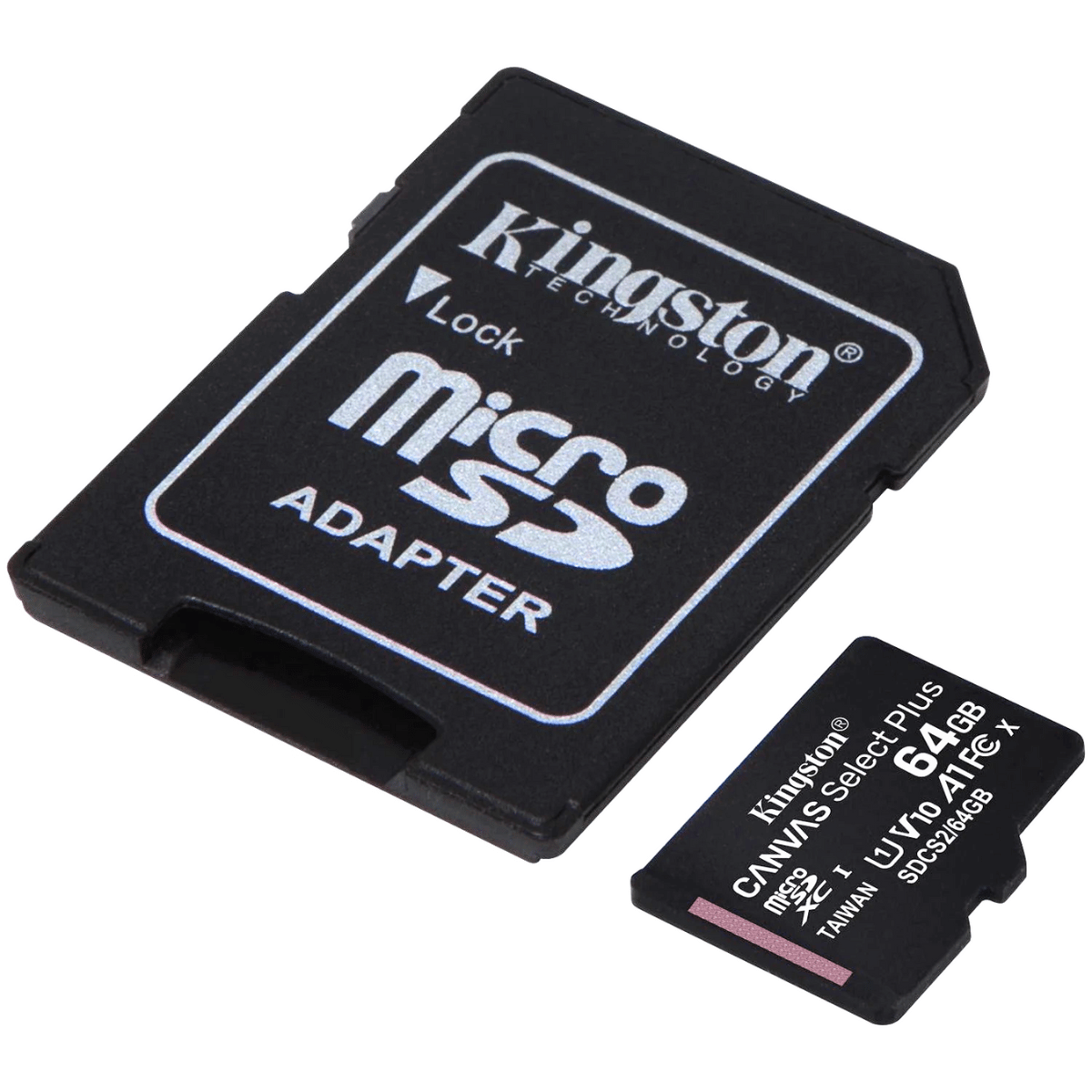 MicroSD memóriakártya Kingston Canvas Select Plus, 64 GB, 100 MB/s, adapterrel