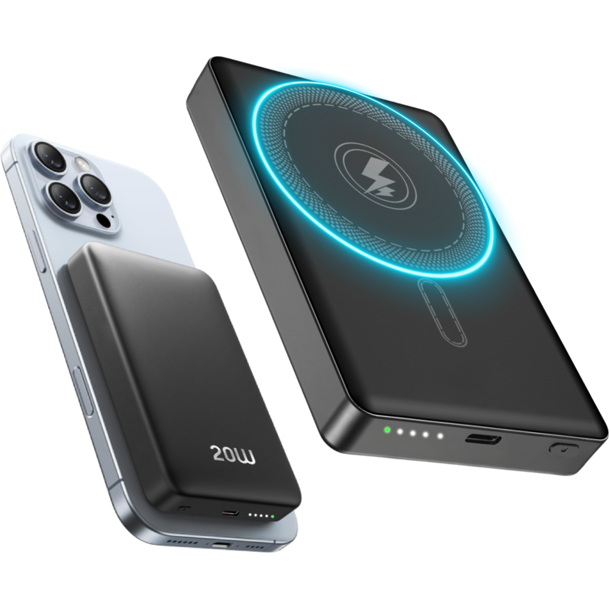 Baterie Externa Wireless, 10000mAh, Portabila, Compatibila Magsafe iPhone 16/15/14/13/12/Pro/Mini/Pro Max si Android, Incarcare Rapida Magnetica 15W, Prin Cablu Type-C 20W, easyCTRL®