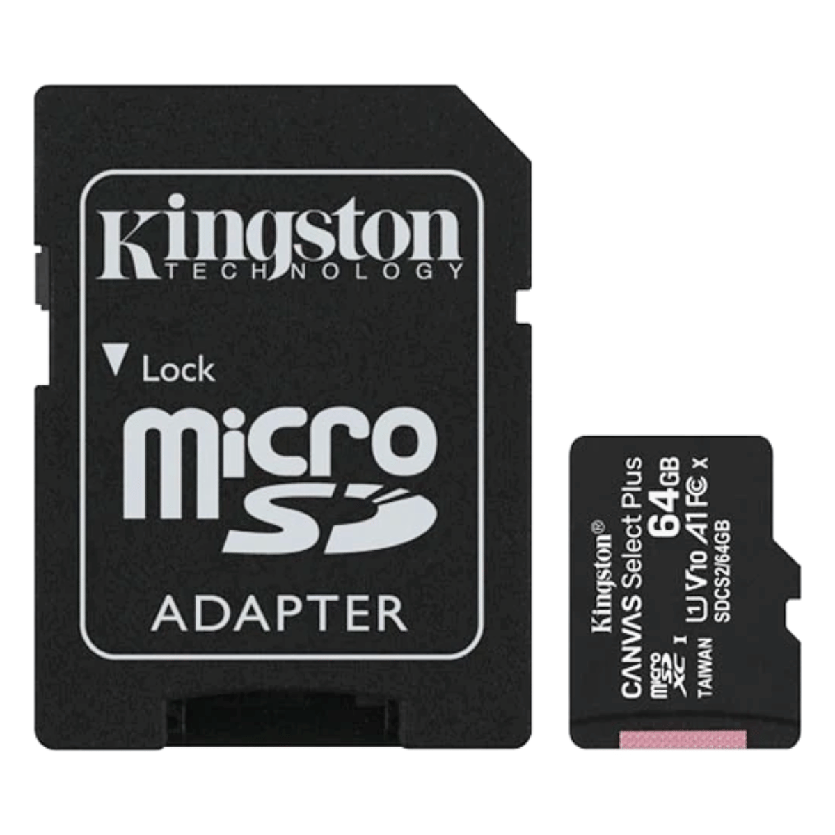 MicroSD memóriakártya Kingston Canvas Select Plus, 64 GB, 100 MB/s, adapterrel