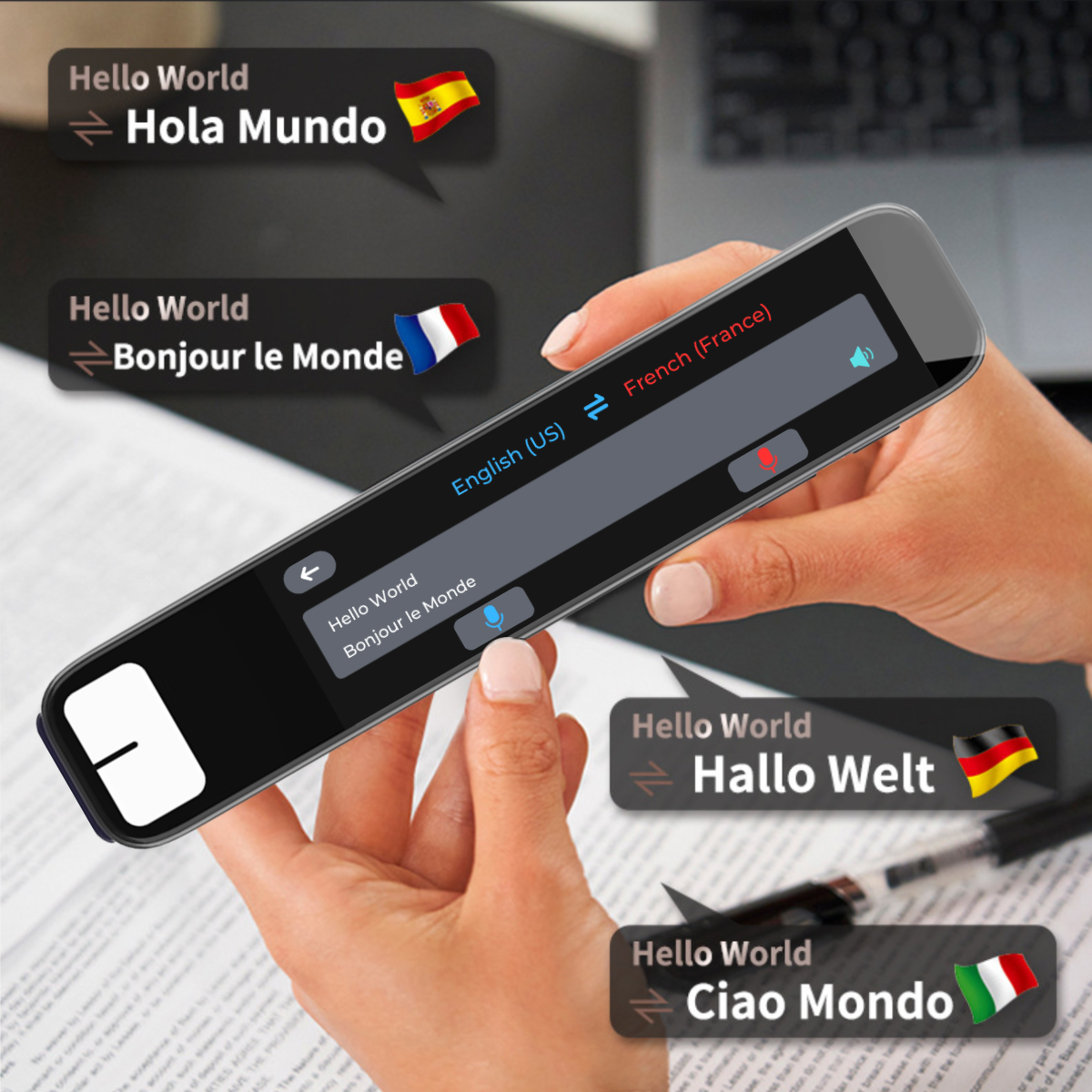 Traducator Inteligent cu ChatGPT, Wi-Fi, Bluetooth, 134+ Limbi, 8GB, Traducere vocala, Camera Foto, Scanare OCR, Reportofon, Dictionar, Calculator, GP1, easyCTRL®