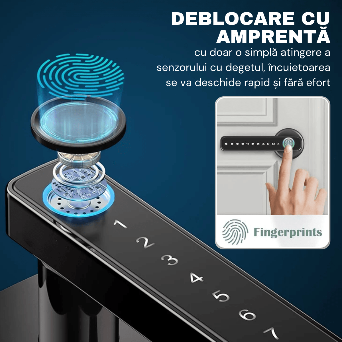Yala Smart Lock, Tuya App Access, Ujjlenyomat, Kártya, Ideiglenes és állandó jelszavak, Kulcs, easyCTRL®