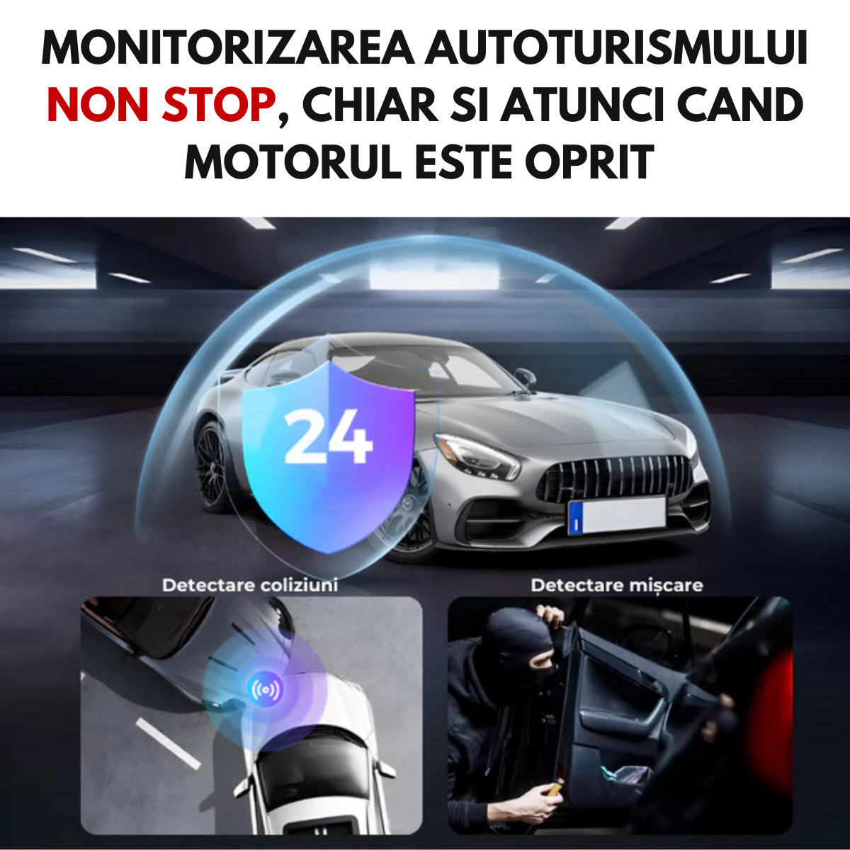 Kit Alimentare Continua Camera Auto la Bateria masinii, 12-30V la USB-C 5V/3A, Lungime cablu 2.5m, Protectie descarcare baterie