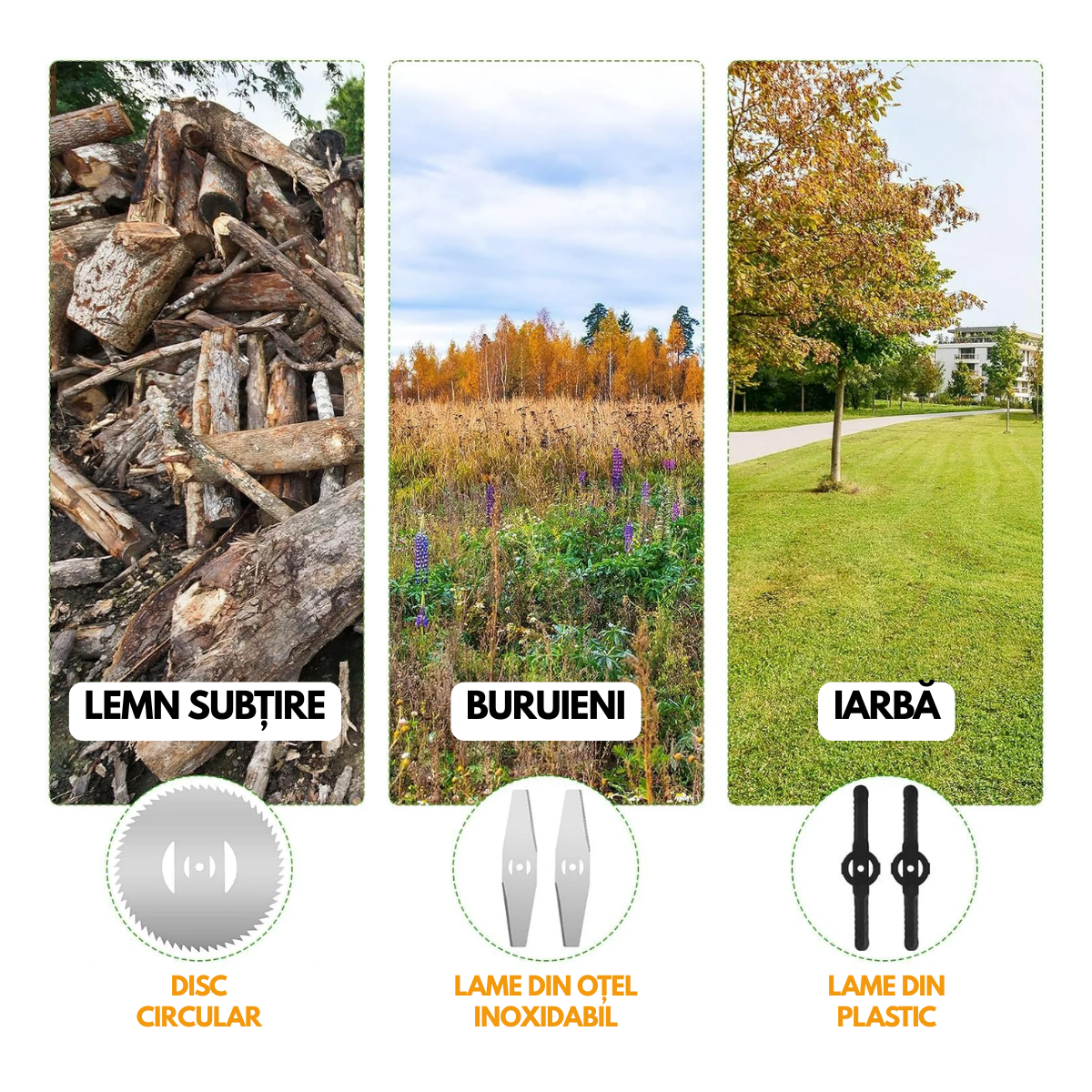 Motocoasa Electrica, Pentru Tuns Gazon, Iarba si Buruieni, 2 Acumulatori, 3 Tipuri de Lame, Extensibila, 18000 RPM