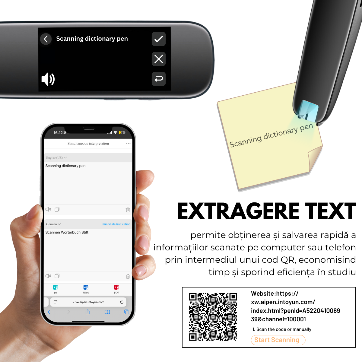 Traducator Inteligent M2 Pro, Ecran Tactil, Traducere vocala, Traducere prin Scanare OCR, Reportofon, Dictionar, 112 Limbi, easyCTRL®