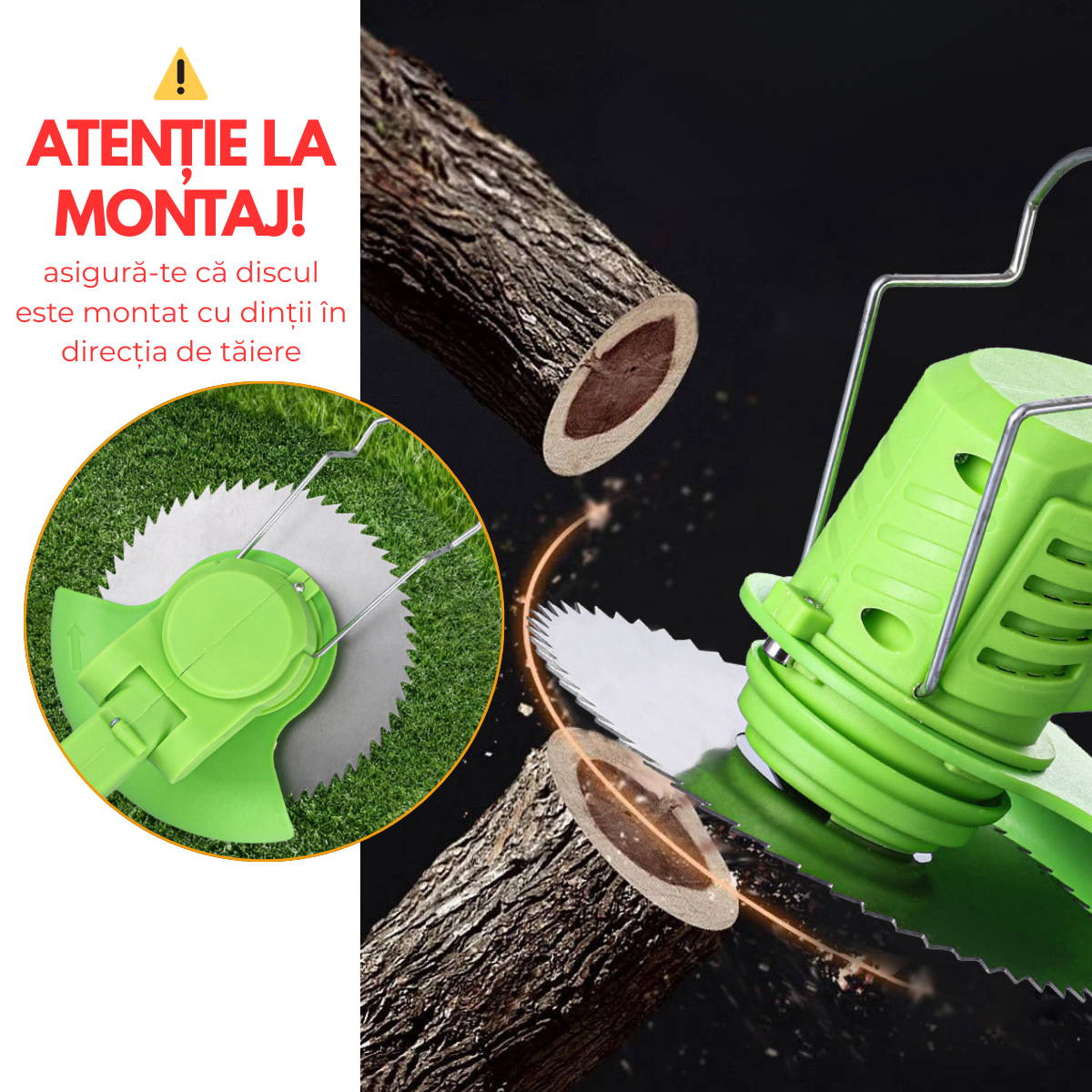 Motocoasa Electrica, Pentru Tuns Gazon, Iarba si Buruieni, 2 Acumulatori, 3 Tipuri de Lame, Extensibila, 18000 RPM