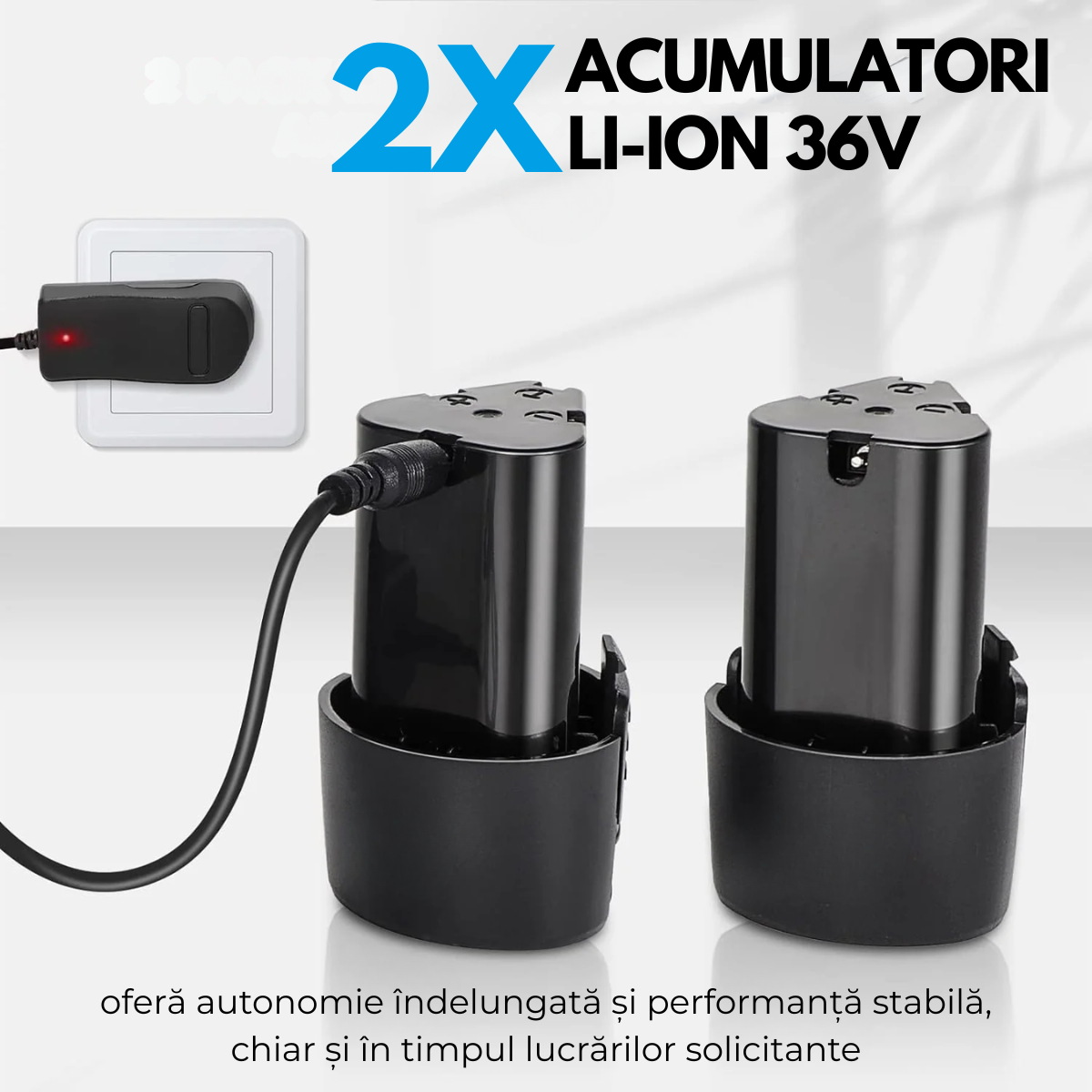 Mini Flex si Polizor Cu Baterie, 2 Acumulatori 36V, 19500 rpm, 2 discuri 76mm, Albastru/Negru