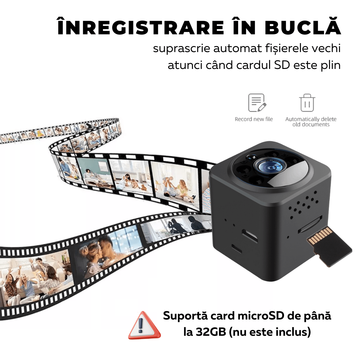 Mini Camera Ascunsa, Wi-Fi, Prindere magnetica, Suport rotativ 360°, Monitorizare video in timp real, Night Vision, Detectare miscare, AS02, easyCTRL®