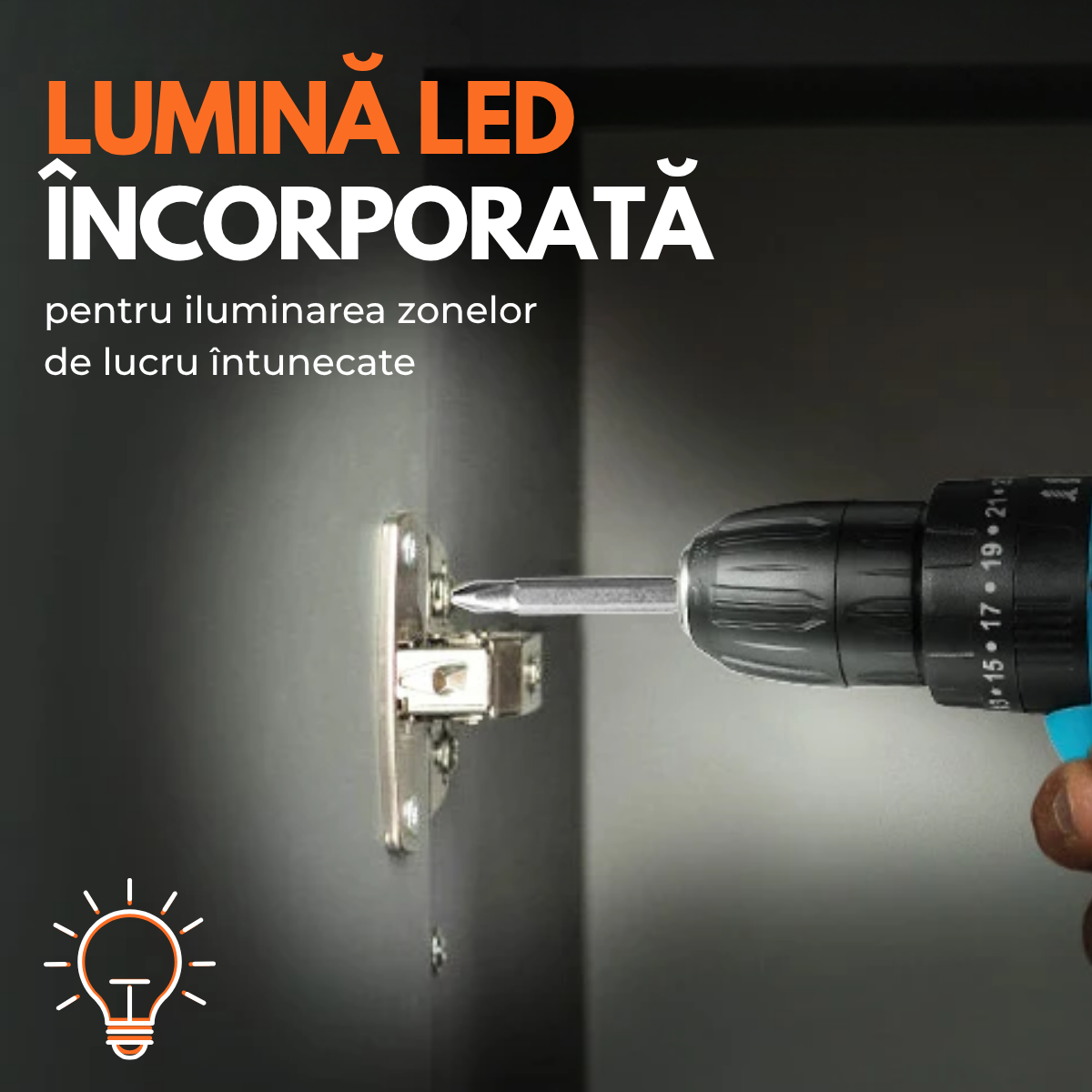 Masina de gaurit si insurubat, Bormasina cu percutie, Cutie cu 25 accesorii, 2 Acumulatori 48V, 2 trepte 350/1350 RPM, Cuplu 32 Nm, Mandrina 10mm