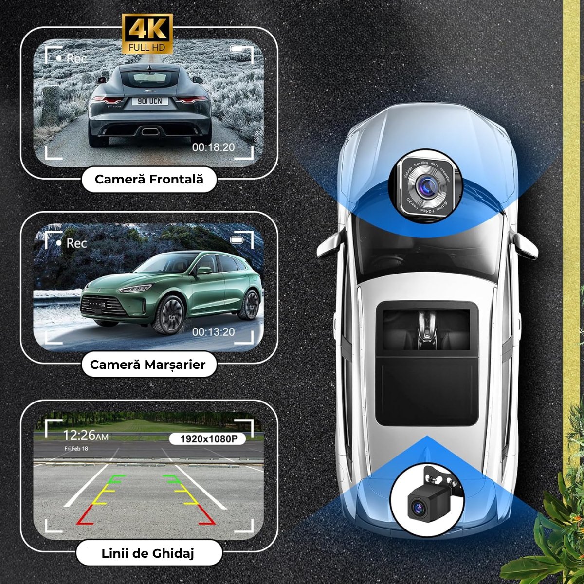 Autós navigáció Android / Apple CarPlay, Multimédia, Univerzális, Állítható elülső kamera 4K, Érintőképernyő 10,26", tolatókamera, Mirrorcast, BT, FM, AUX, Osztott képernyő, easyCTRL®