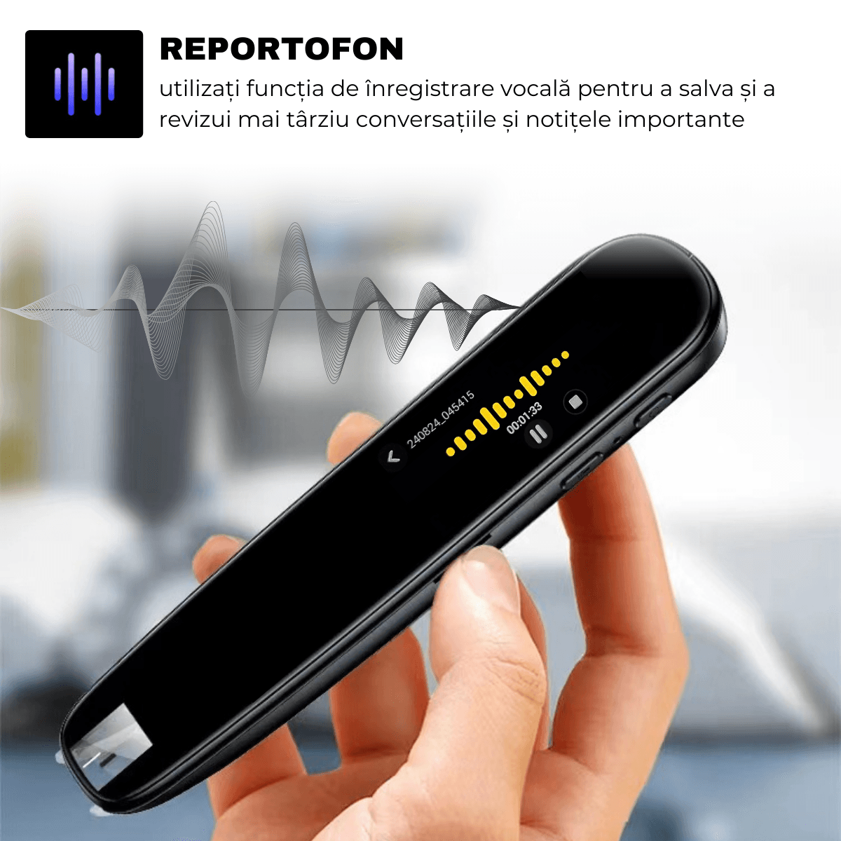 Traducator Inteligent, Traducere vocala, Scanare OCR, Reportofon, Dictionar, Ecran Tactil, 112 Limbi, easyCTRL