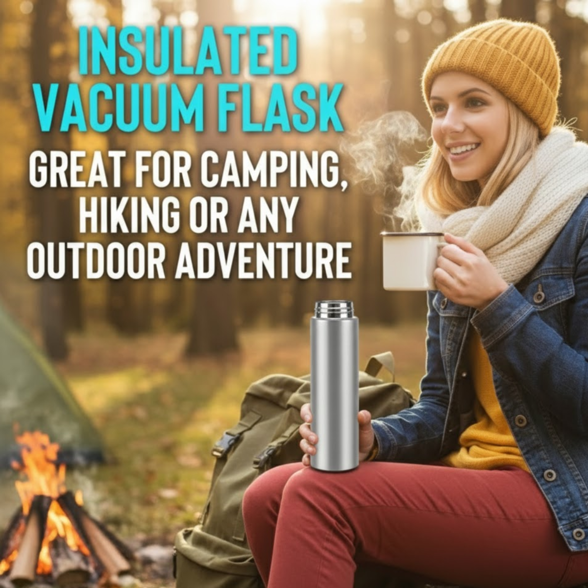 Termos Inteligent cu Afisaj LED Temperatura, Senzor Touchscreen, Infuzor de ceai, 500ml, Otel Inoxidabil, Argintiu, easyCTRL®