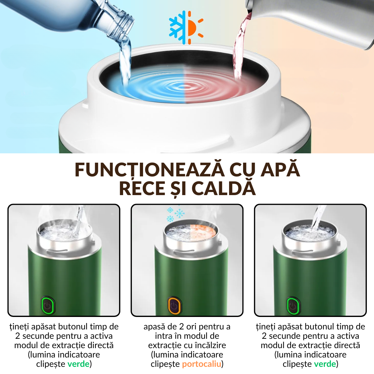 Espressor Portabil 3 in 1, Capsule Nespresso, Nescafe Dolce Gusto, Cafea macinata, 20 bar, 72W, Baterie 7500mAh, Verde, easyCTRL®