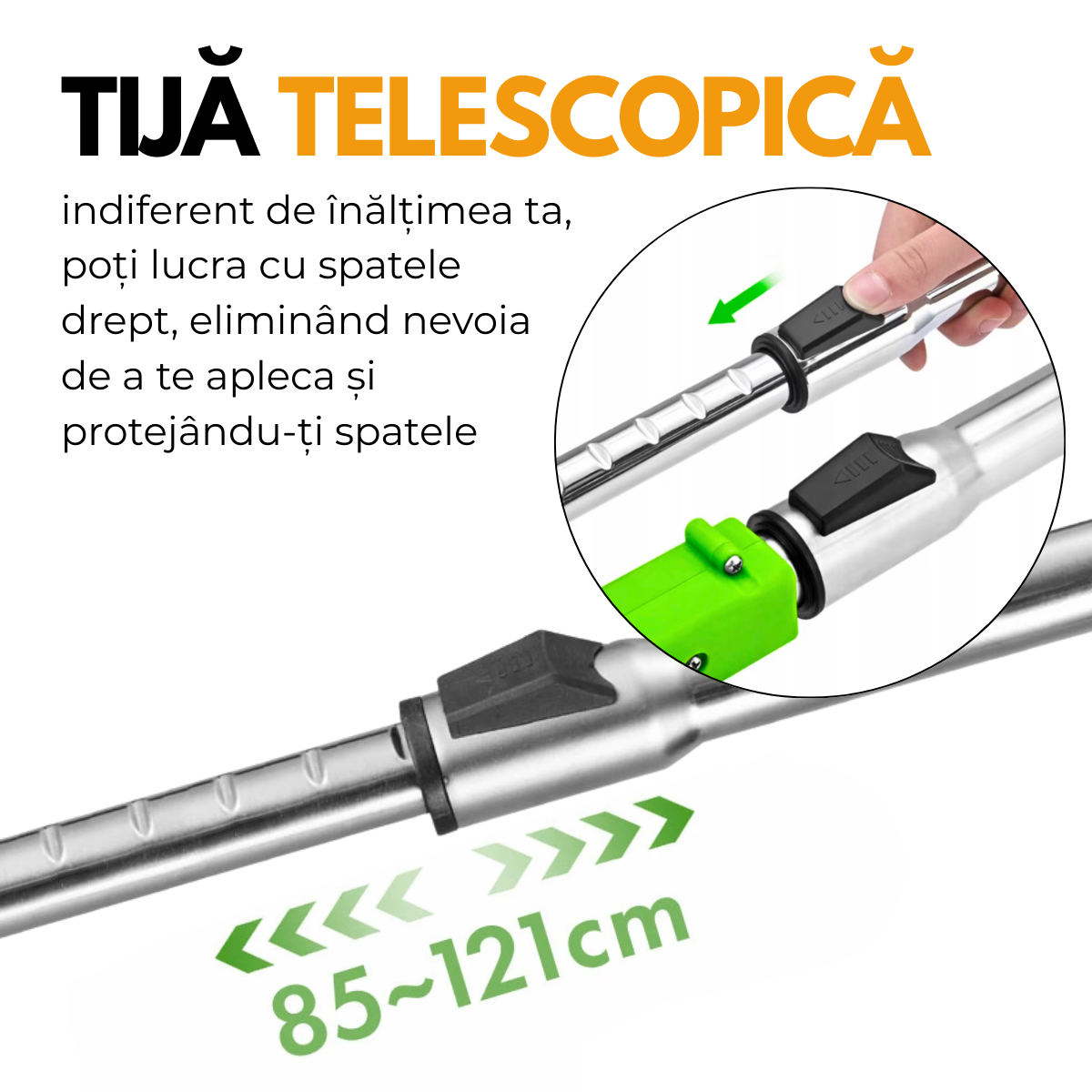 Motocoasa Electrica, Pentru Tuns Gazon, Iarba si Buruieni, 2 Acumulatori, 3 Tipuri de Lame, Extensibila, 18000 RPM