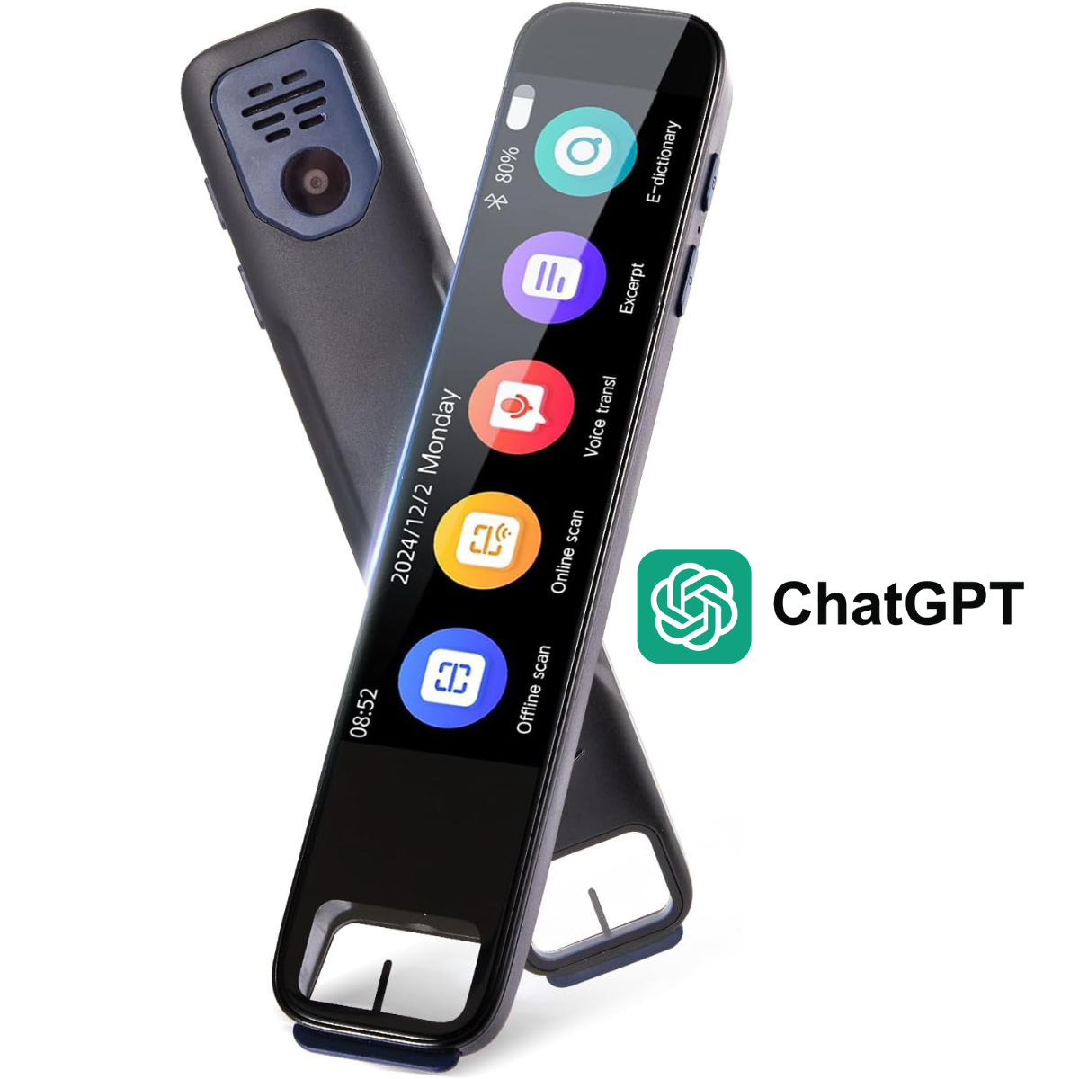 Traducator Inteligent cu ChatGPT, Wi-Fi, Bluetooth, 134+ Limbi, 8GB, Traducere vocala, Camera Foto, Scanare OCR, Reportofon, Dictionar, Calculator, GP1, easyCTRL®