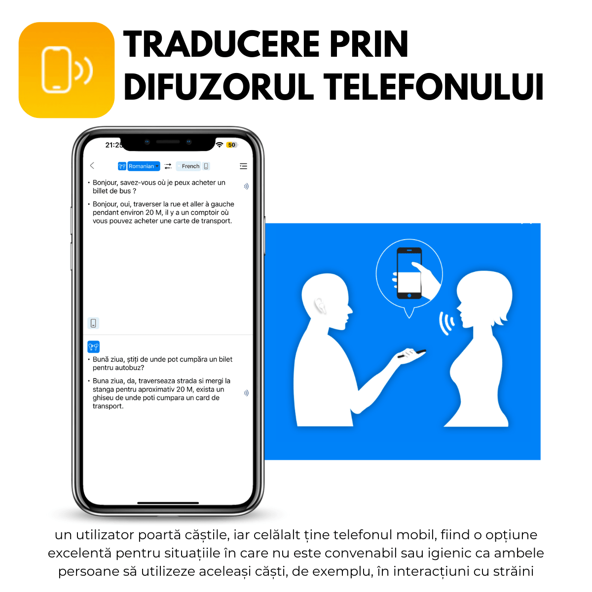 Casti cu Traducator pentru Conversatii in timp real, 144 Limbi, Traducere Foto, Bluetooth 5.4, Carcasa de incarcaresmarrt.rotraducator_castieasyCTRL