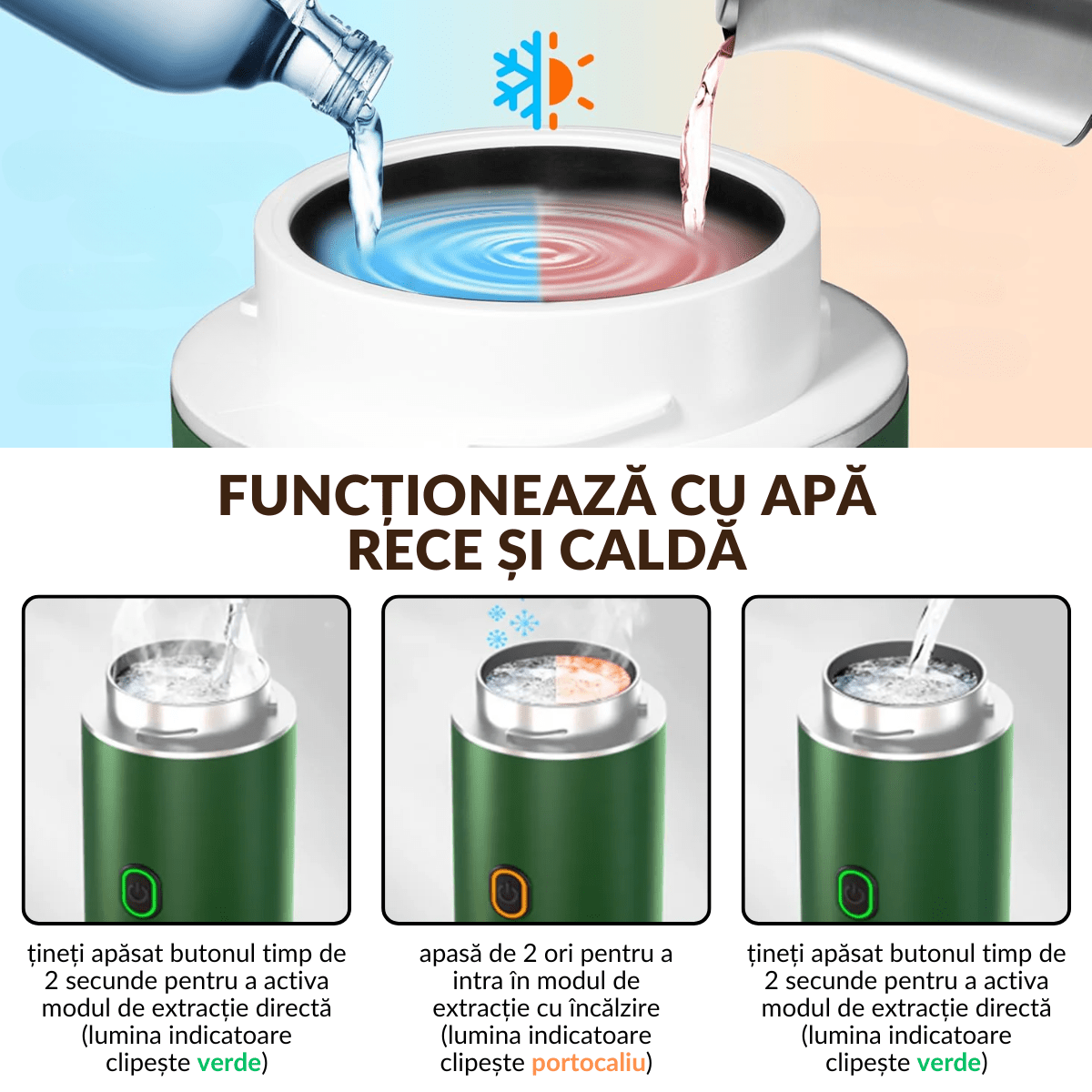 Espressor Portabil 3 in 1, Capsule Nespresso, Nescafe Dolce Gusto, Cafea macinata, 20 bar, 72W, Baterie 7500mAh, Verde, easyCTRL®smarrt.roespressoreasyCTRL