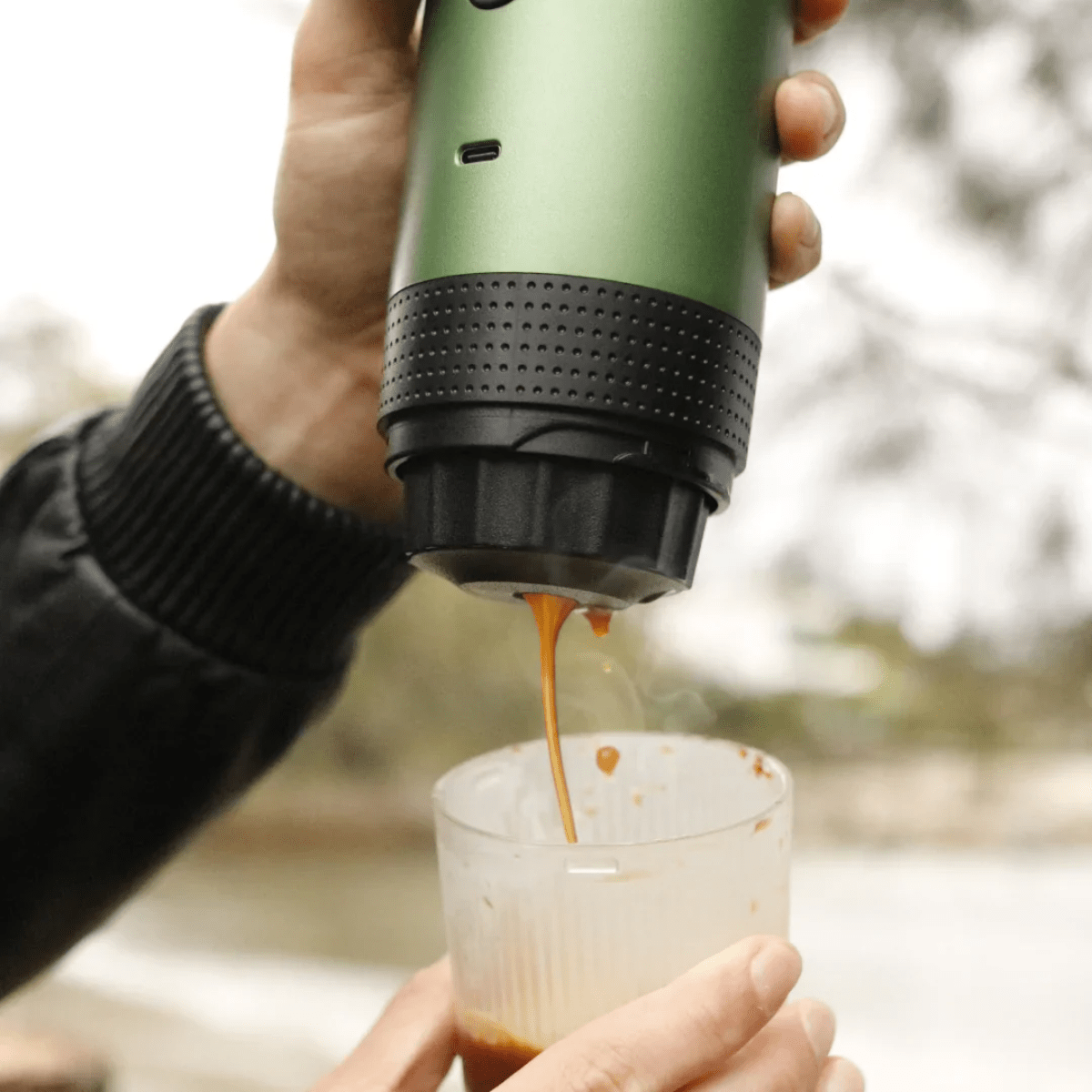 Espressor Portabil 3 in 1, Capsule Nespresso, Nescafe Dolce Gusto, Cafea macinata, 20 bar, 72W, Baterie 7500mAh, Verde, easyCTRL®smarrt.roespressoreasyCTRL