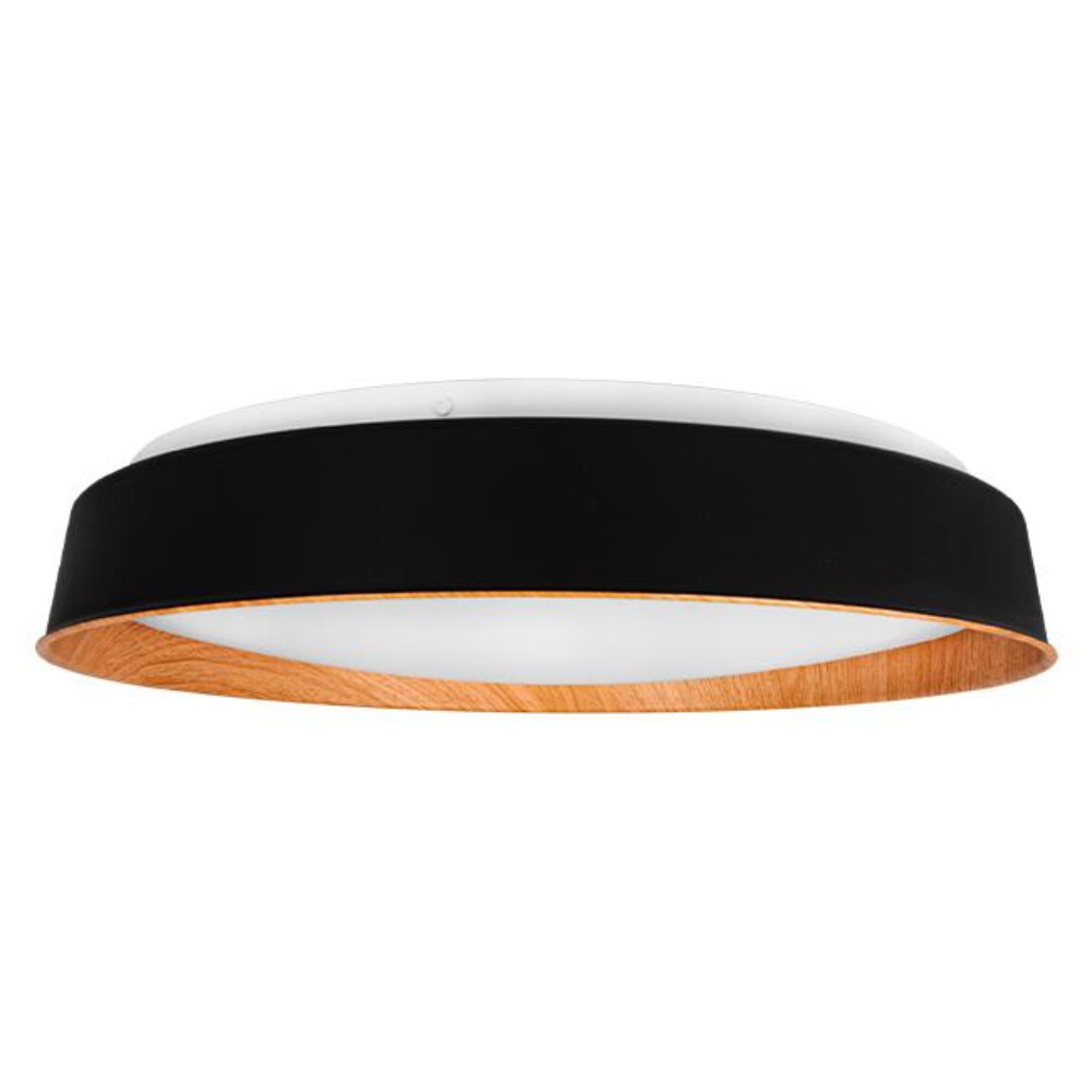 Plafoniera LED CCT cu Telecomanda, 54W, Dimabila, Negru/Lemn