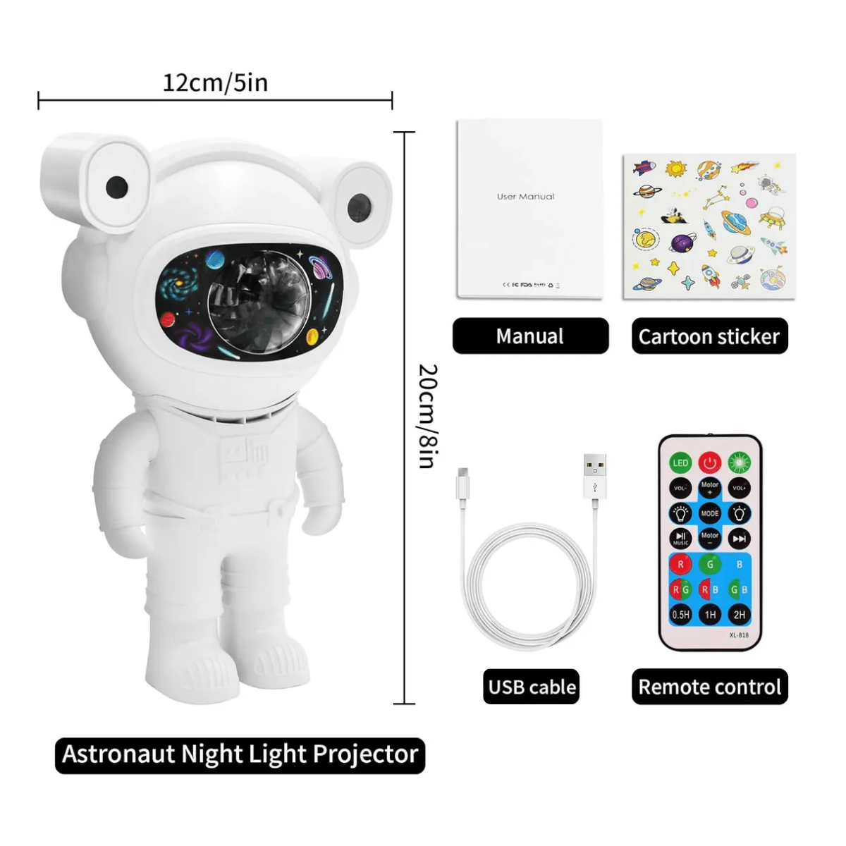 Proiector Galaxie Astronaut, Boxa Bluetooth, Lampa de veghe, Suport Magnetic Reglabil 360°, Brate Mobile, Albsmarrt.roproiectoreasyCTRL