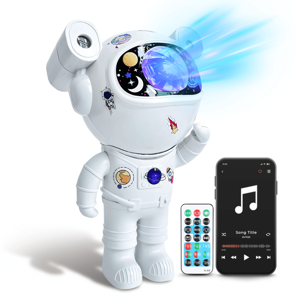 Proiector Galaxie Astronaut, Boxa Bluetooth, Lampa de veghe, Suport Magnetic Reglabil 360°, Brate Mobile, Albsmarrt.roproiectoreasyCTRL