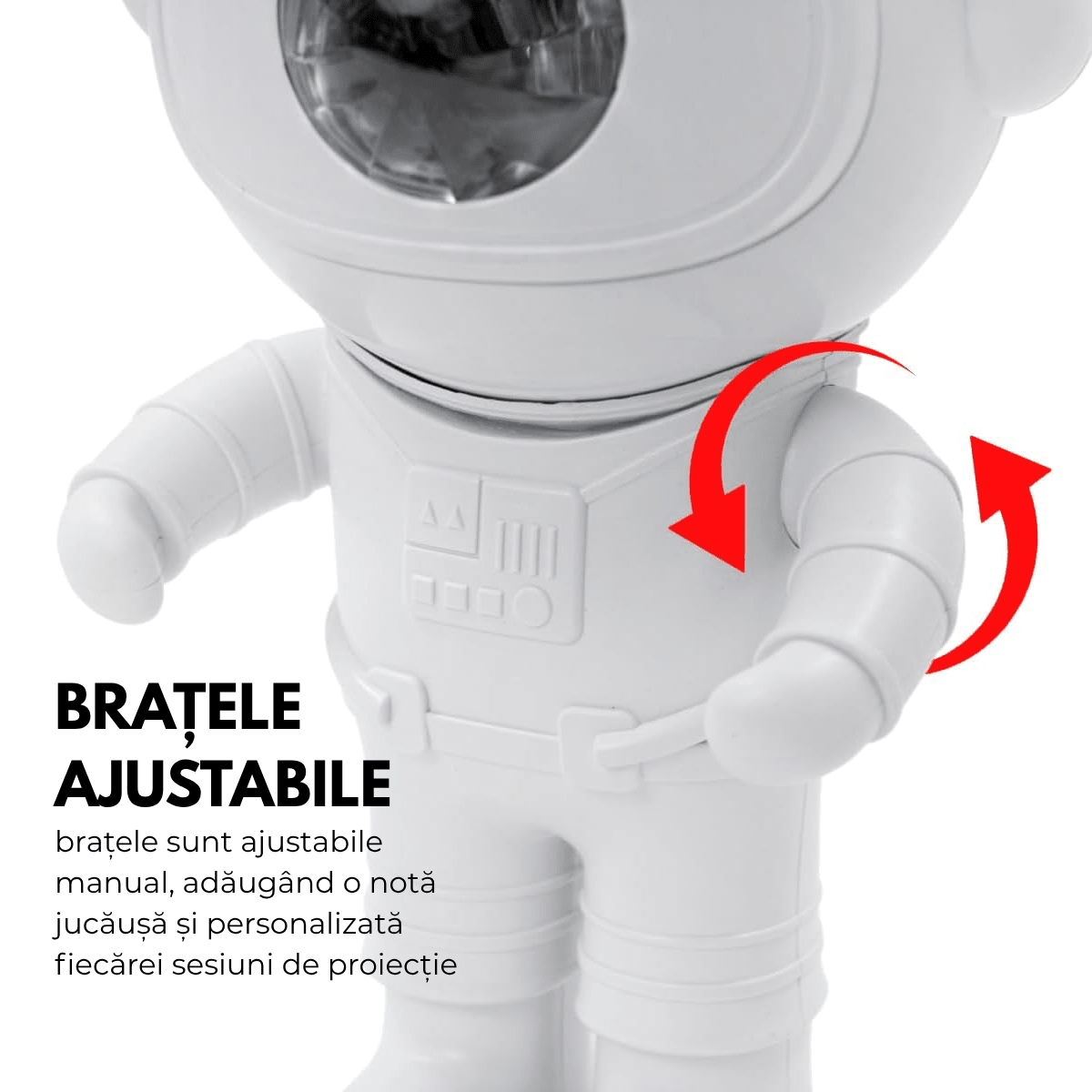 Proiector Galaxie Astronaut, Boxa Bluetooth, Lampa de veghe, Suport Magnetic Reglabil 360°, Brate Mobile, Albsmarrt.roproiectoreasyCTRL