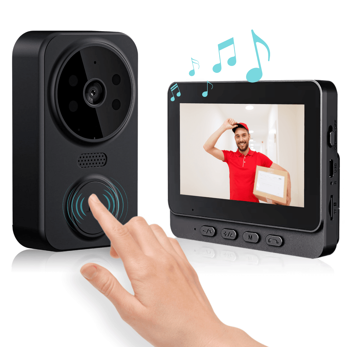 Sonerie Video Inteligenta, Fara Fir, Monitor IPS 4.3 inch, Comunicare bidirectionala, Night Vision, easyCTRL®smarrt.rosonerie videoeasyCTRL