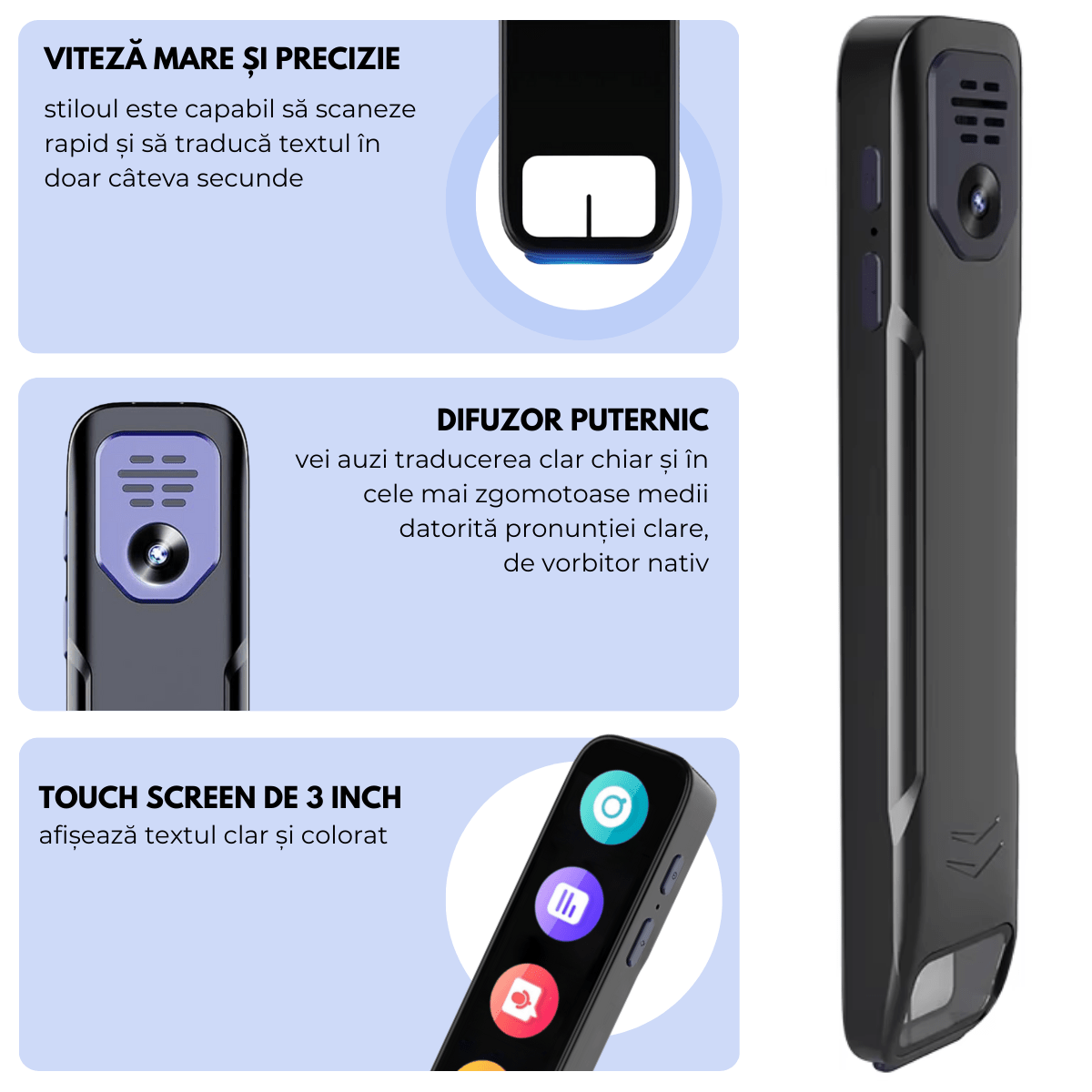 Traducator Inteligent cu ChatGPT, 134+ Limbi, 8GB, Traducere vocala, Camera Foto, Scanare OCR, Reportofon, Dictionar, Calculator, GP1, easyCTRL®smarrt.rotraducatoreasyCTRL