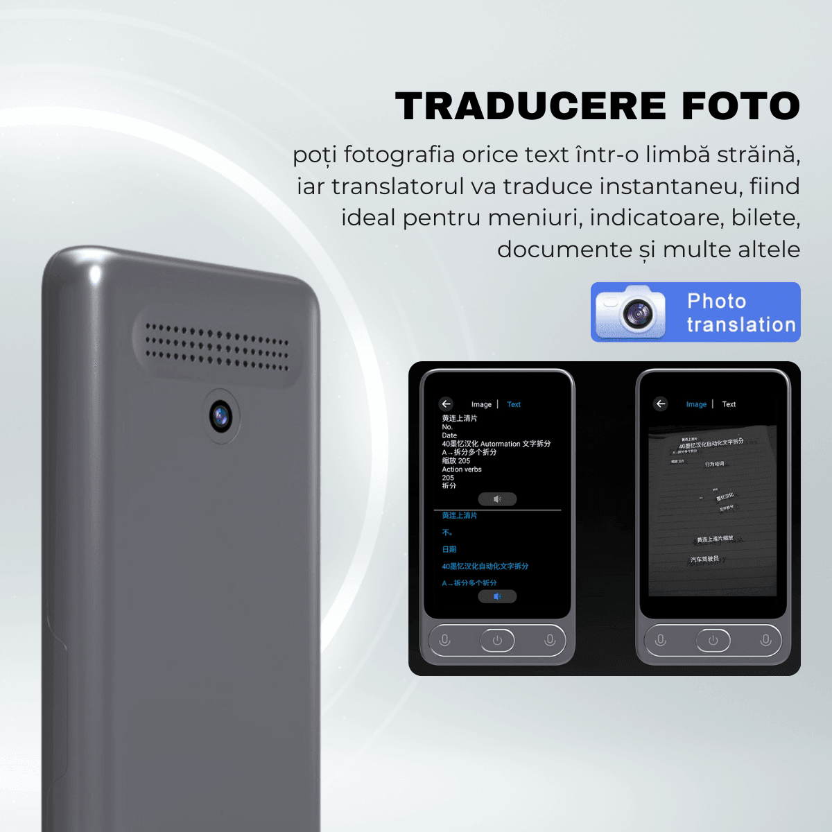 Traducator M3 cu Inteligenta Artificiala (AI), Ecran tactil 3.97 inch, Traducere vocala, Reportofon, Dictionar, 138 Limbi, easyCTRL®smarrt.rotraducatoreasyCTRL