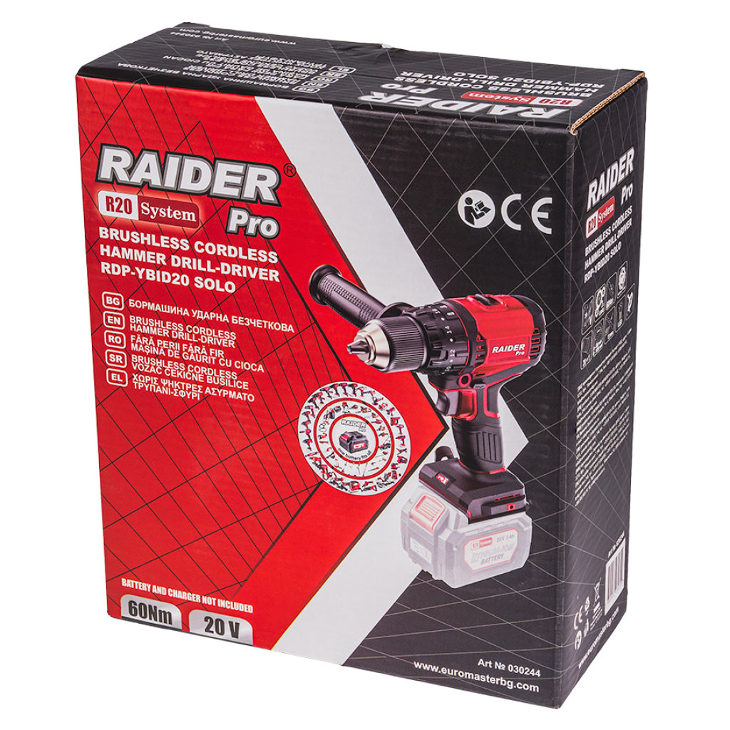 Raider R20 Masina de gaurit cu percutie 20V SOLO 60Nm RDP-YBID20