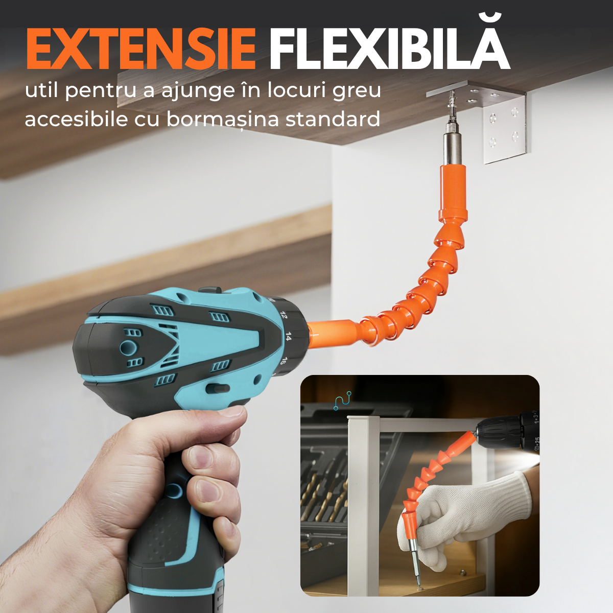 Masina de gaurit si insurubat, Bormasina cu percutie, Cutie cu 25 accesorii, 2 Acumulatori 48V, 2 trepte 350/1350 RPM, Cuplu 32 Nm, Mandrina 10mm