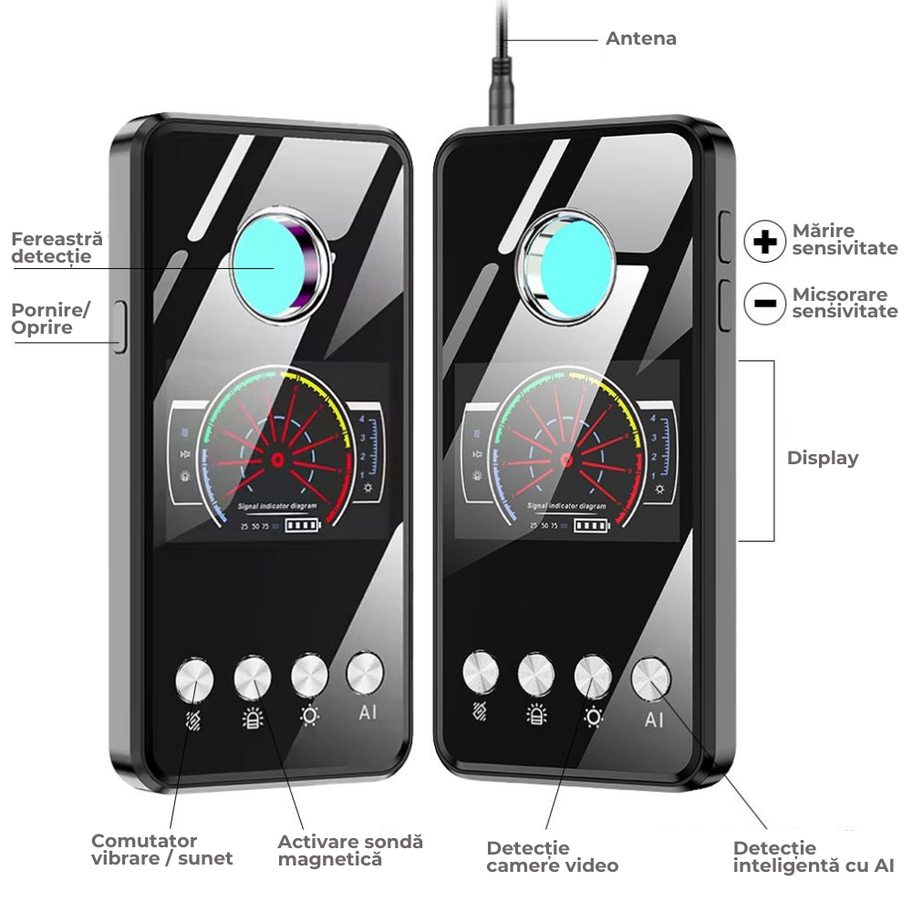 detector camere spion detector camere ascunse detector microfoane scanare infrarosu semnale wifi spion detector inteligenta artificiala scanare camera de hotel premium detector