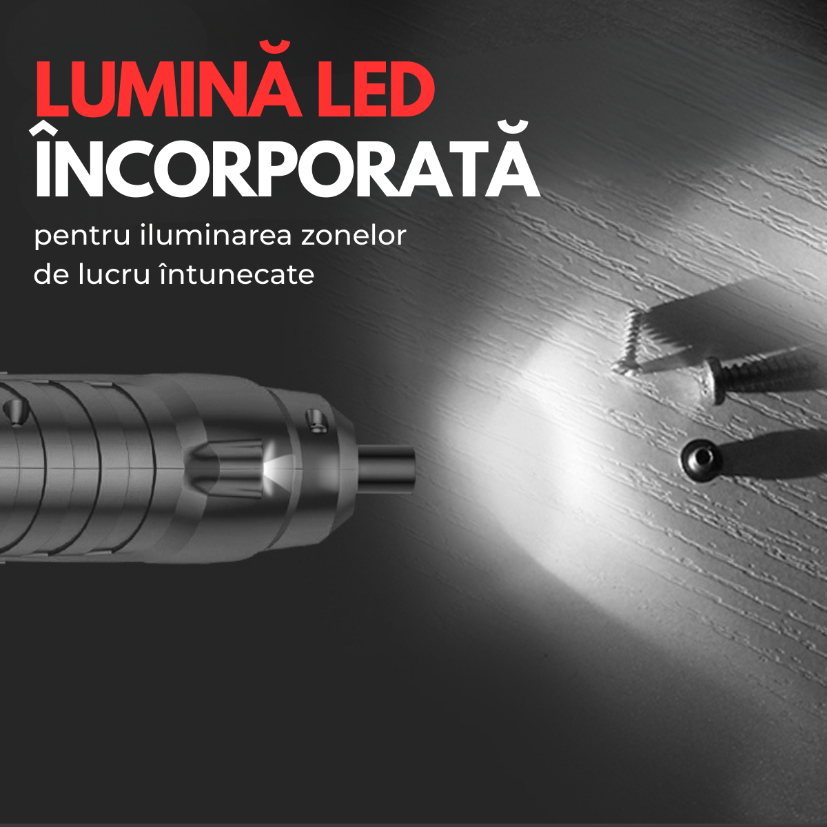 Surubelnita Electrica fara fir, Cutie cu 47 accesorii, Acumulator 3.6V 1800mAh, 250 RPM, Cuplu 3 Nm, Iluminare LED