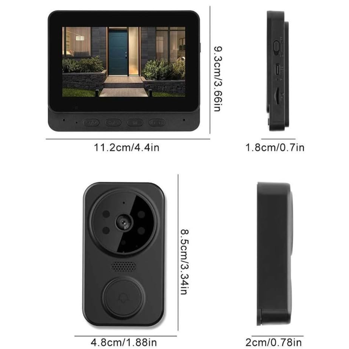 Intelligent Video Doorbell, Wireless, 4.3 inch IPS Monitor, Bidirectional Communication, Night Vision, easyCTRL® 