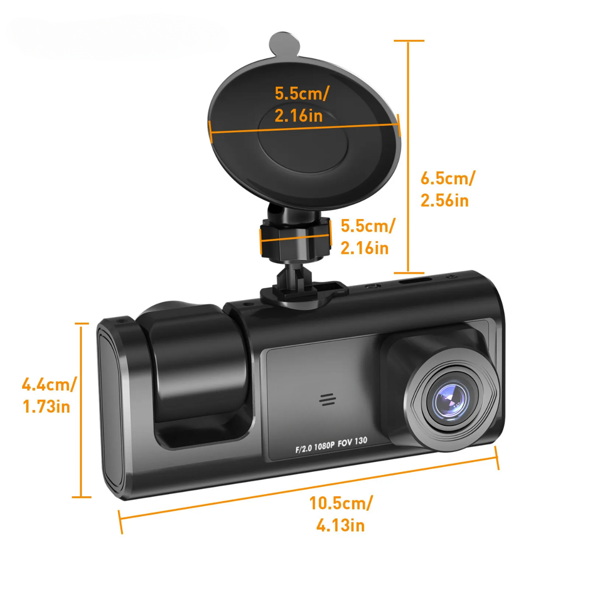 Camera Auto DVR tripla de bord, Fata / Interior / Spate, Wi-Fi, Display 2", Full HD, Night Vision, Unghi 170°, Mod Parcare, Senzor Miscare, G-Senzor, Camera Marsarier, Aplicatie dedicata, easyCTRL®