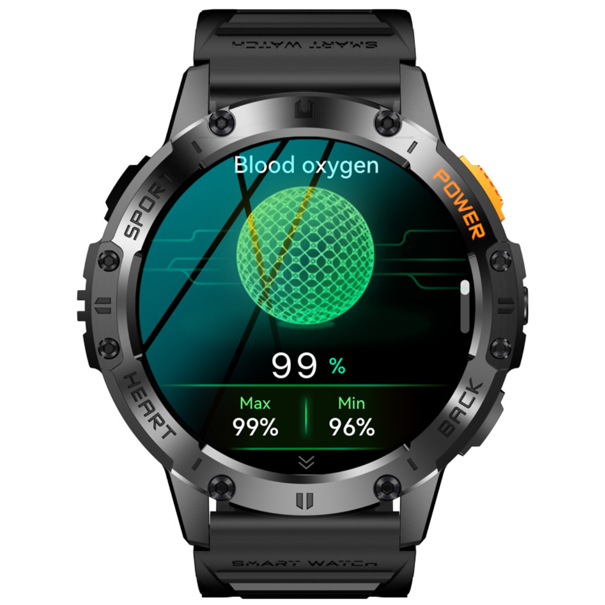 Ceas smartwatch, Ecran AMOLED 1.43", Rezistent la apa, Monitorizare oxigen, Ritm cardiac, Somn, Apel Bluetooth, Notificari mesaje, AI Asistent Vocal, Lanterna, easyCTRL®