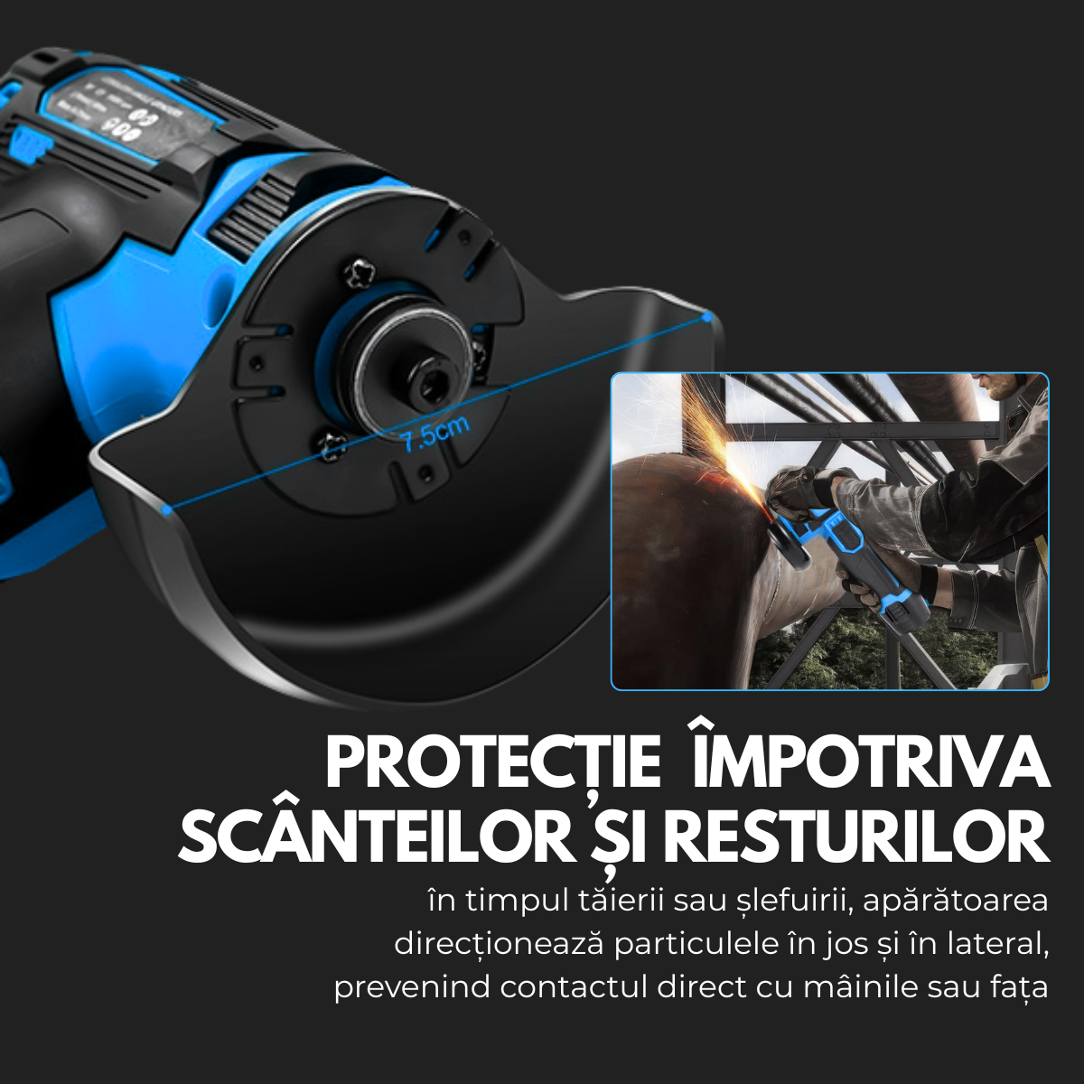 Set Masina de Gaurit si Insurubat + Flex/Polizor cu Baterie, 2 discuri 76mm, 4 Acumulatori, Cutie cu 25 accesorii