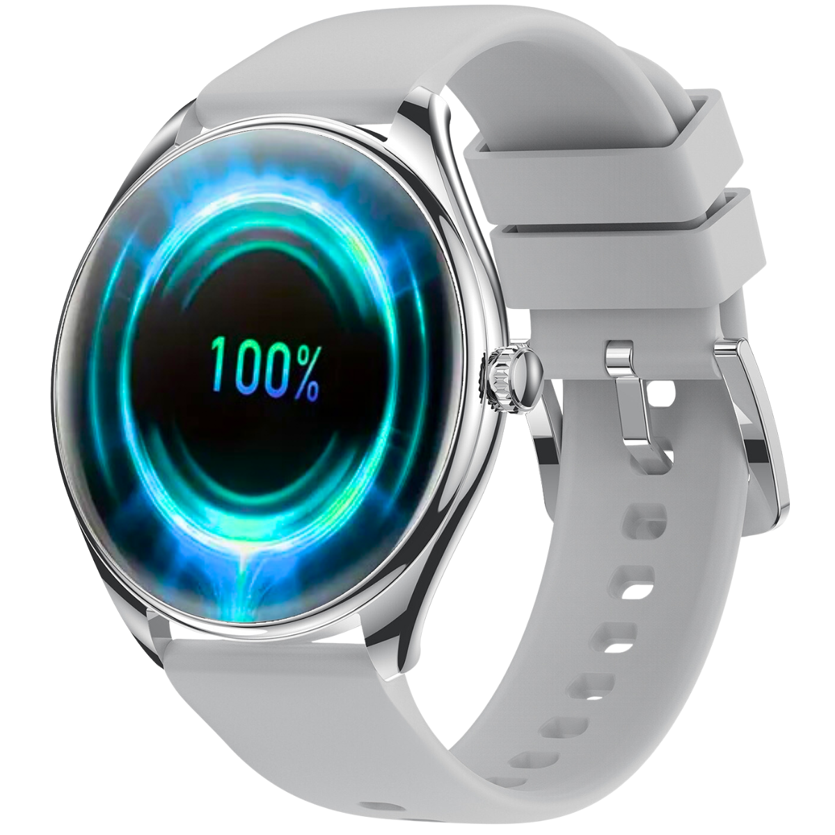 Unisex smartwatch, 1.43" AMOLED Screen, 6.8mm Ultra-Thin, Bluetooth Call, AI Voice Assistant, Multi Sports, Health Monitoring, easyCTRL®, Silver 