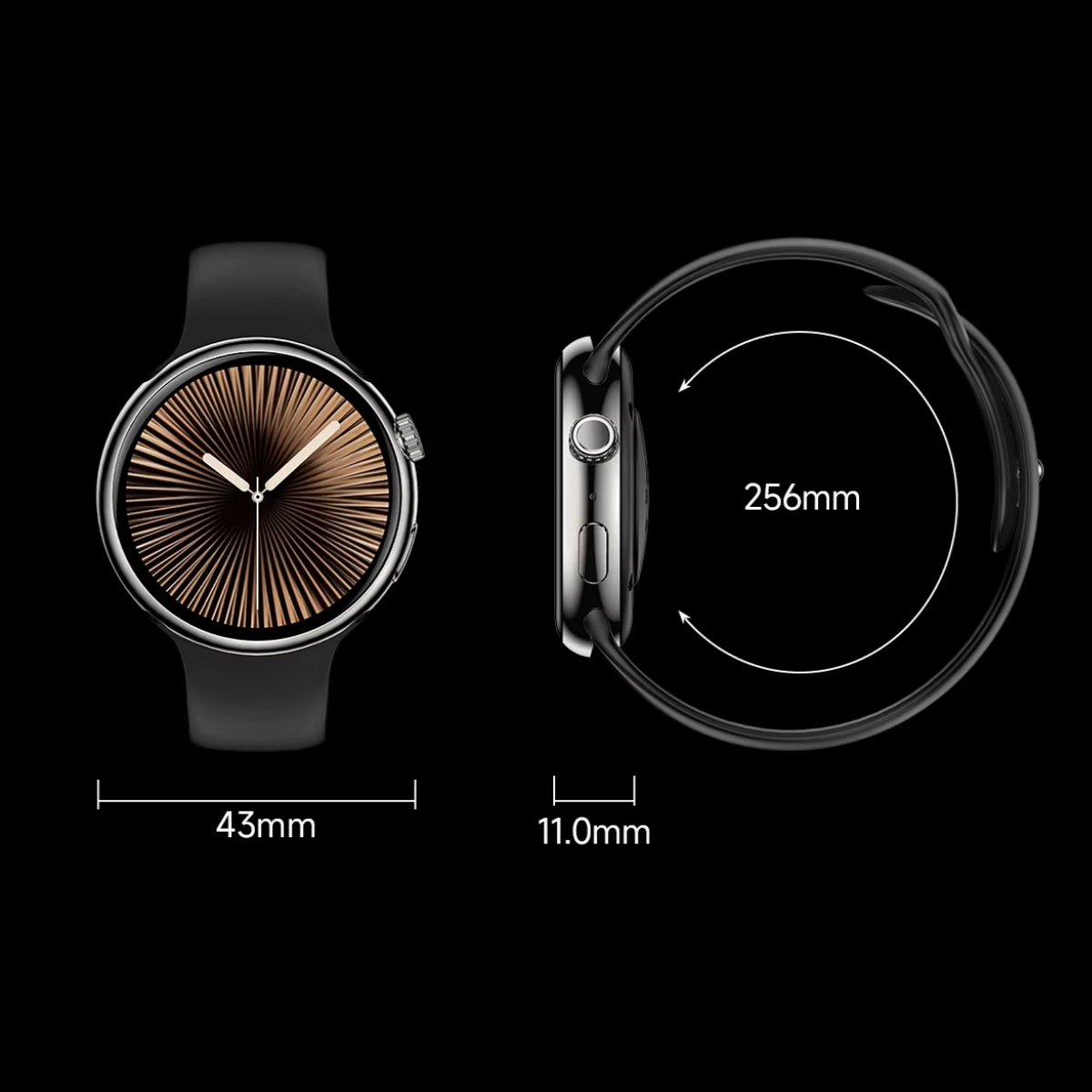 Ceas smartwatch de dama, Ecran Tactil LCD 1.46", Control prin Gesturi, Apel Bluetooth, Multi Sport, Monitorizare Sanatate, Negru, easyCTRL®