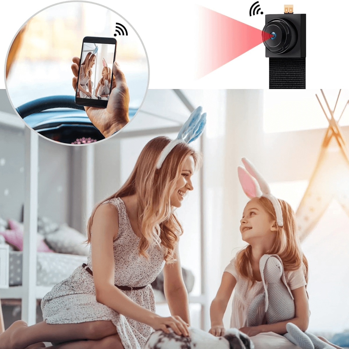 Modul Mini Camera Spion, Wi-Fi, Full HD, 64GB, Accesorii Nasturi, Detectare micare, Monitorizare video in timp real, easyCTRL®