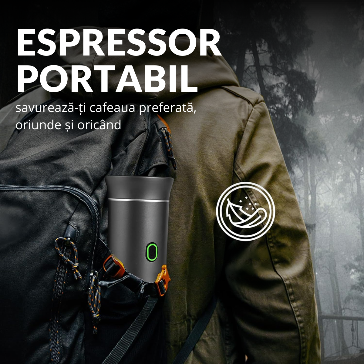 Espressor Portabil 3 in 1, Capsule Nespresso, Nescafe Dolce Gusto, Cafea macinata, 20 bar, 72W, Baterie 7500mAh, Argintiu, easyCTRL®