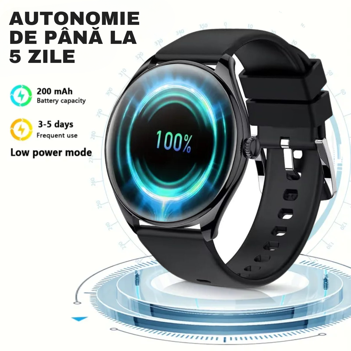 Unisex smartwatch, 1.43" AMOLED Screen, 6.8mm Ultra-Thin, Bluetooth Call, AI Voice Assistant, Multi Sports, Health Monitoring, easyCTRL® 